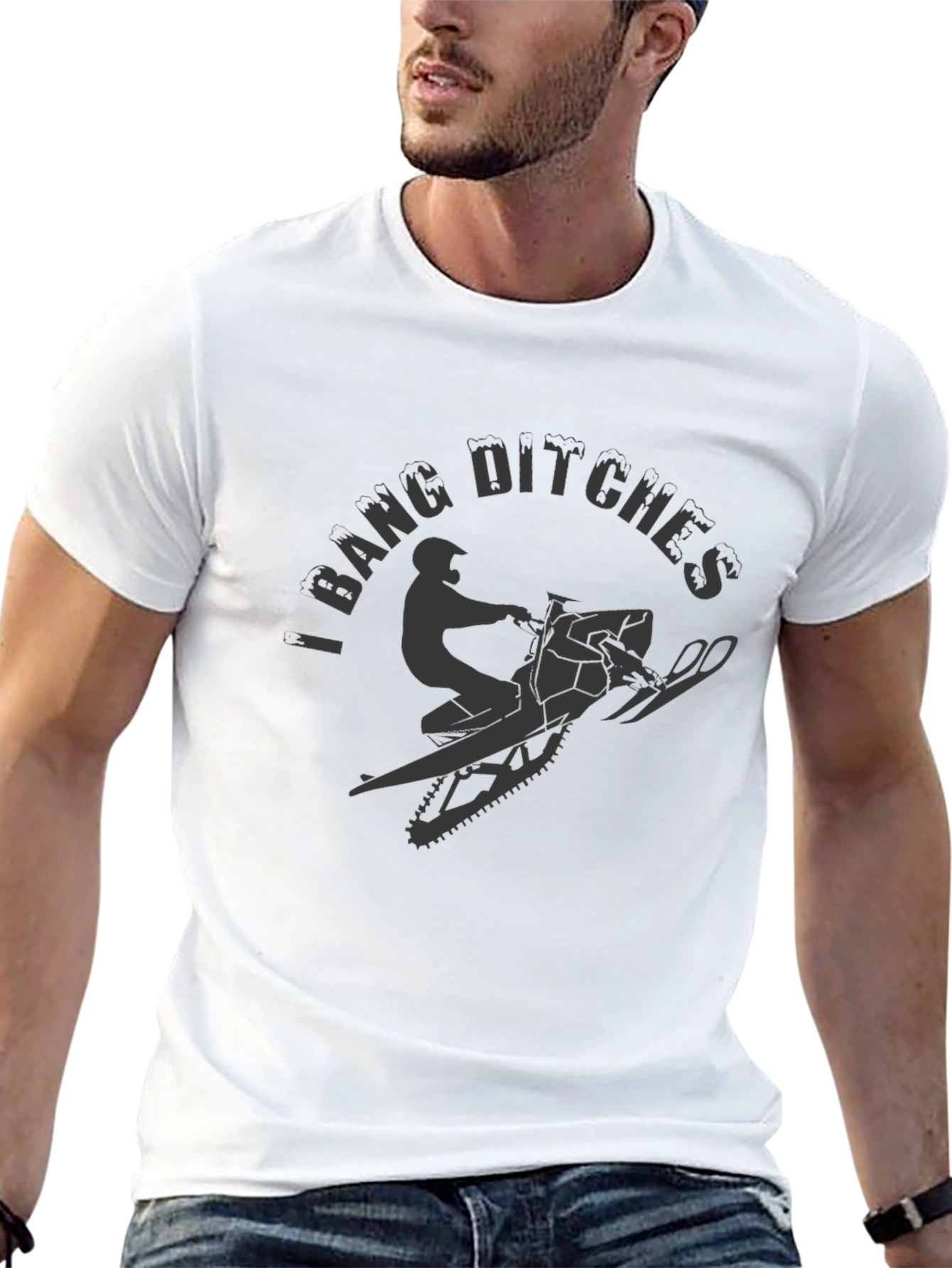 Black I Bang Ditches T-Shirt - Snowmobile Tee view 13
