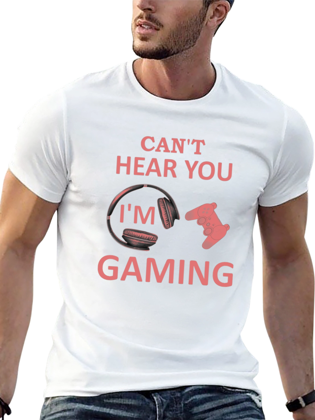 Black Can't Hear You I'm Gaming T-Shirt view 13