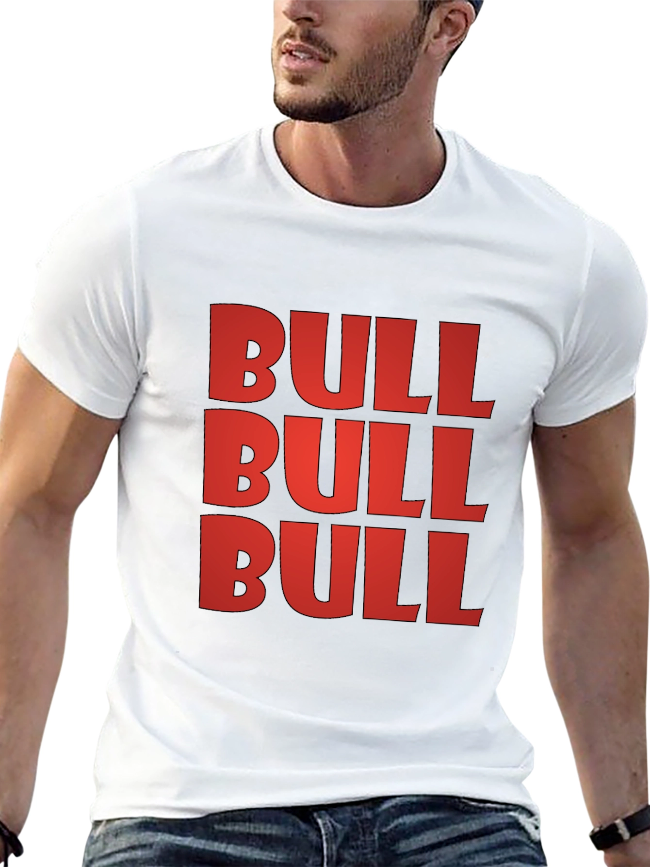 Black Bold BULL Graphic Tee - Statement T-Shirt view 13