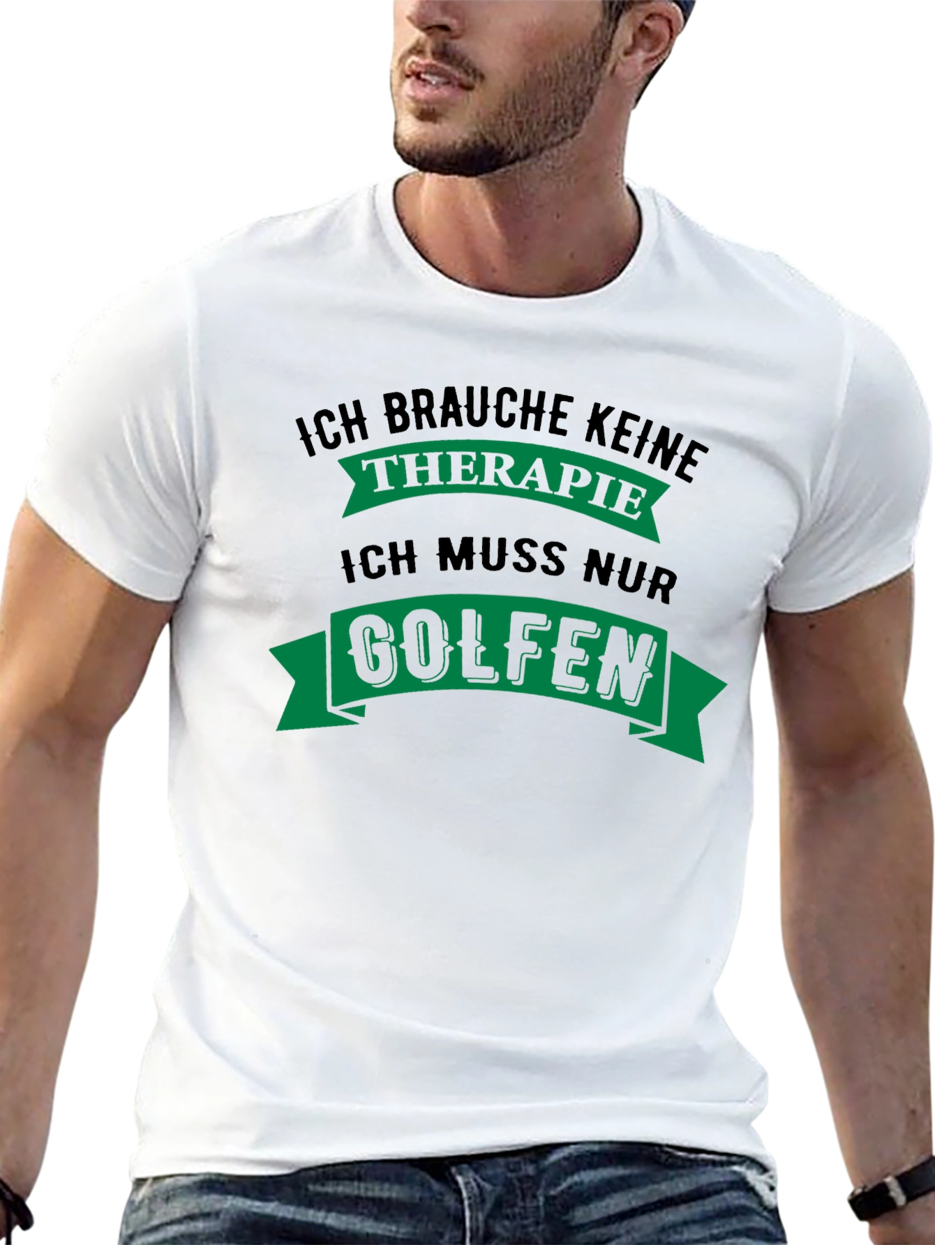Black Golf Therapy T-Shirt - Fun Golfer Tee view 13