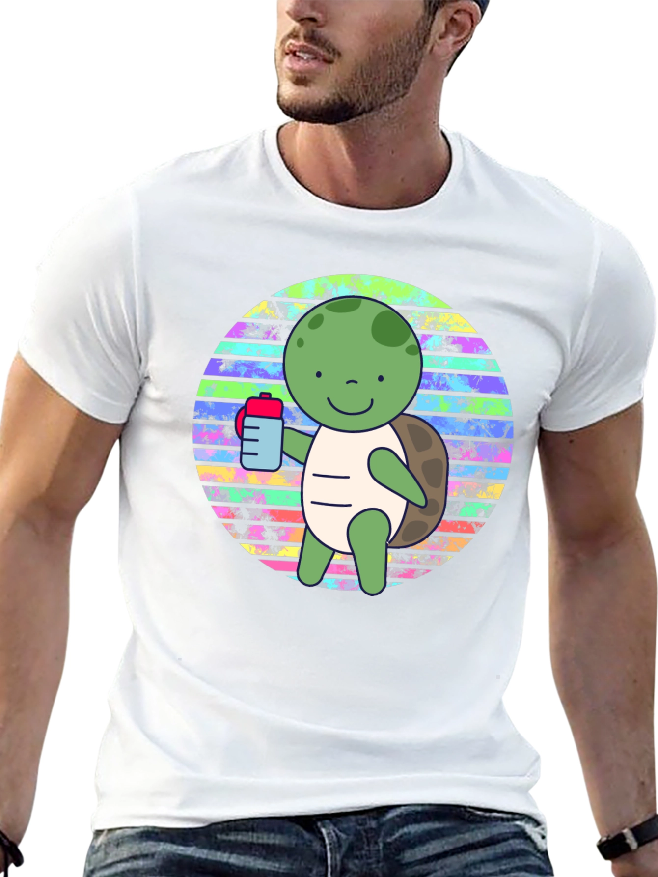 Black Cute Turtle Graphic Tee view 13