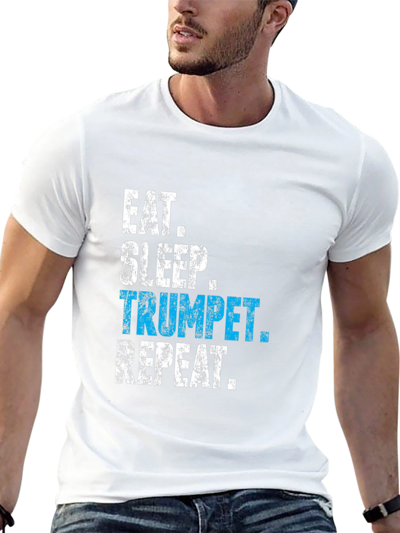 Black Eat Sleep Trumpet Repeat T-Shirt view 13