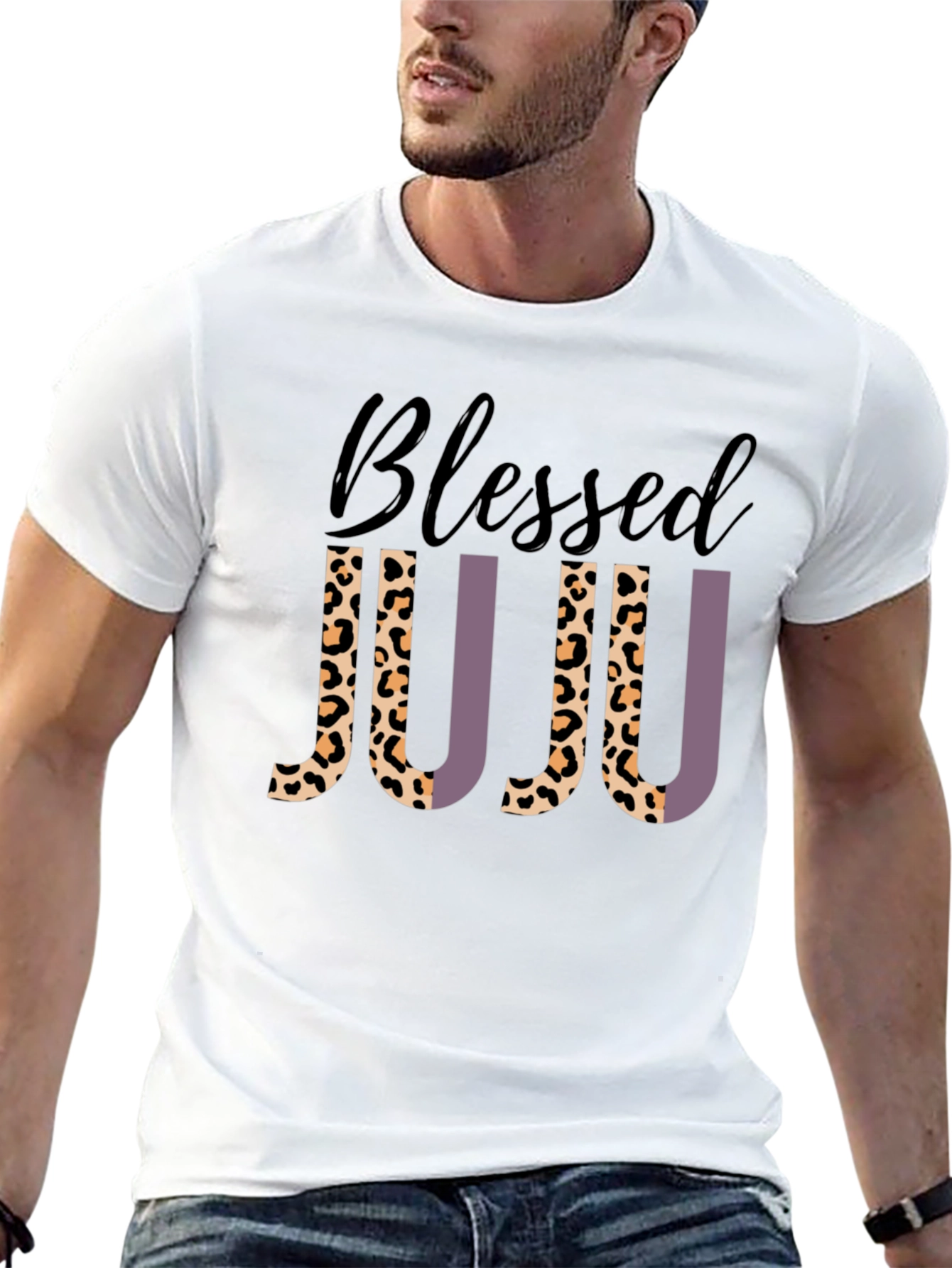 Black Blessed JUJU Leopard Print Graphic Tee view 13