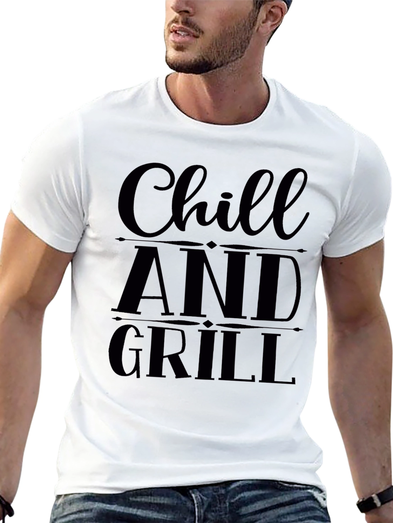 Black Chill and Grill Black Graphic T-Shirt view 13