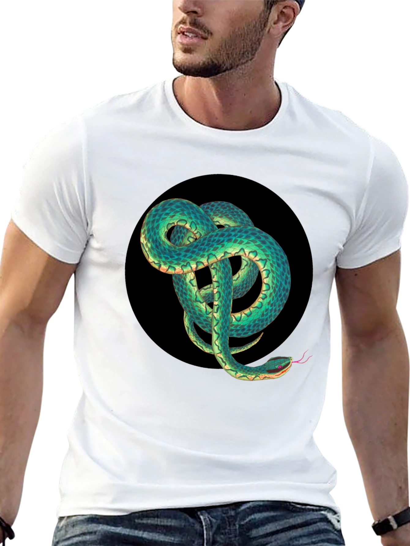 Black Snake Graphic Black T-Shirt view 13
