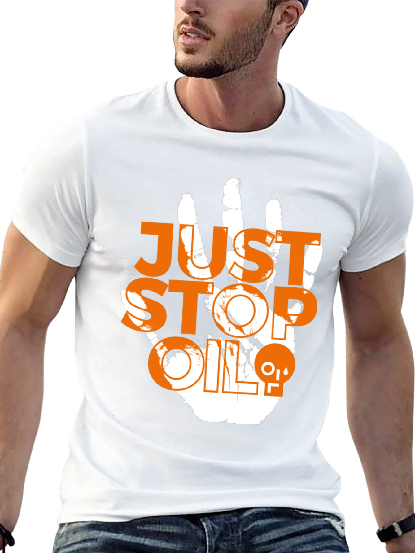 Black Just Stop Oil Tee - Eco-Friendly Activist Shirt view 13
