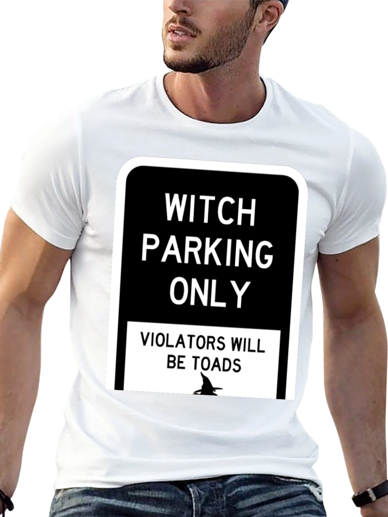 Black Witch Parking Only T-Shirt - Funny Halloween Tee view 13