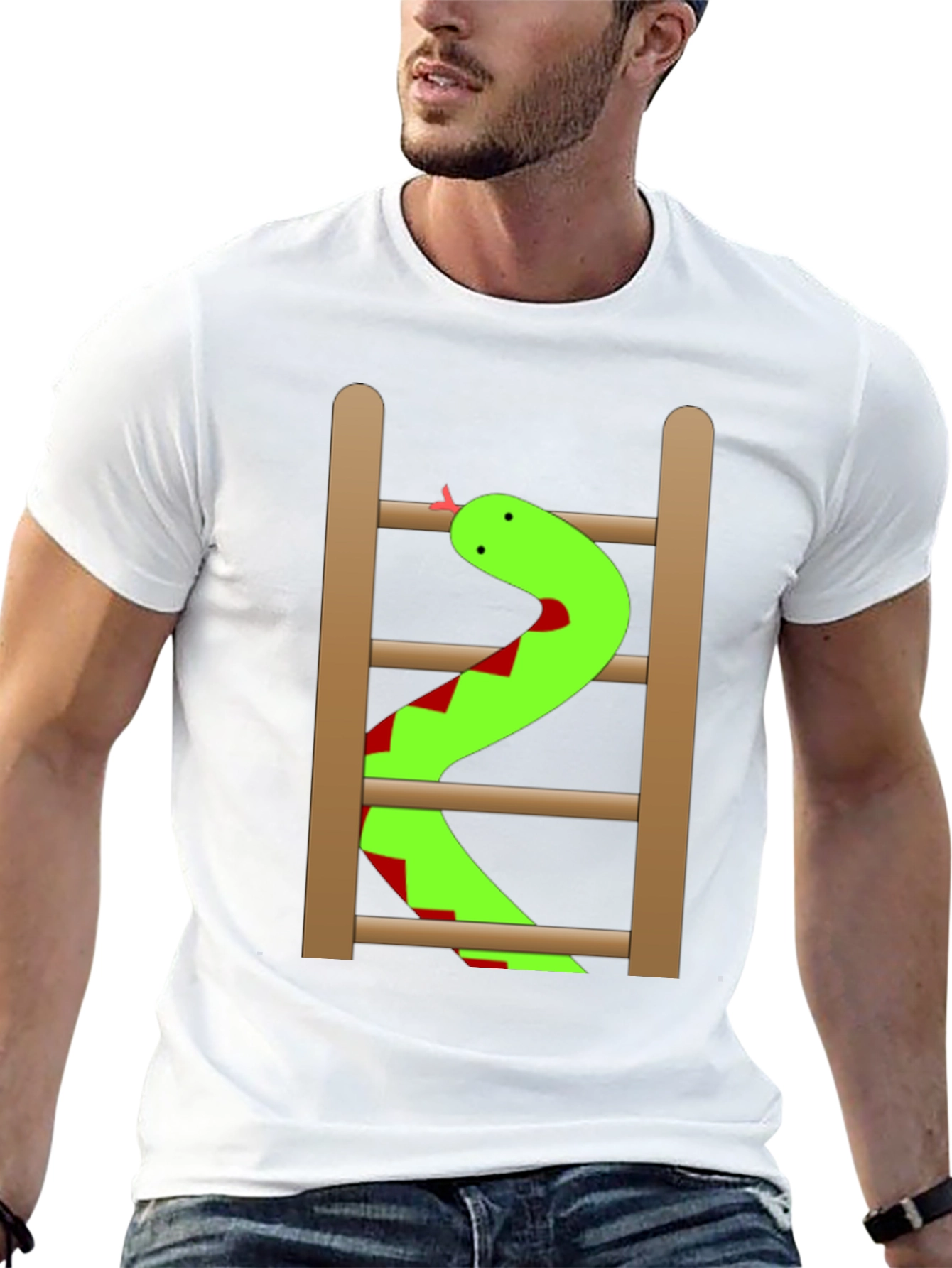 Black Snake on Ladder Graphic Tee view 13