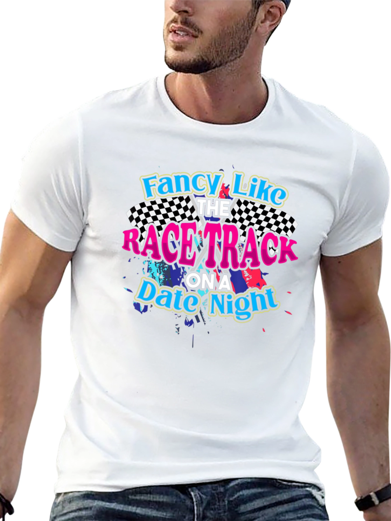 Black Fancy Like Race Track Date Night Black T-Shirt view 13