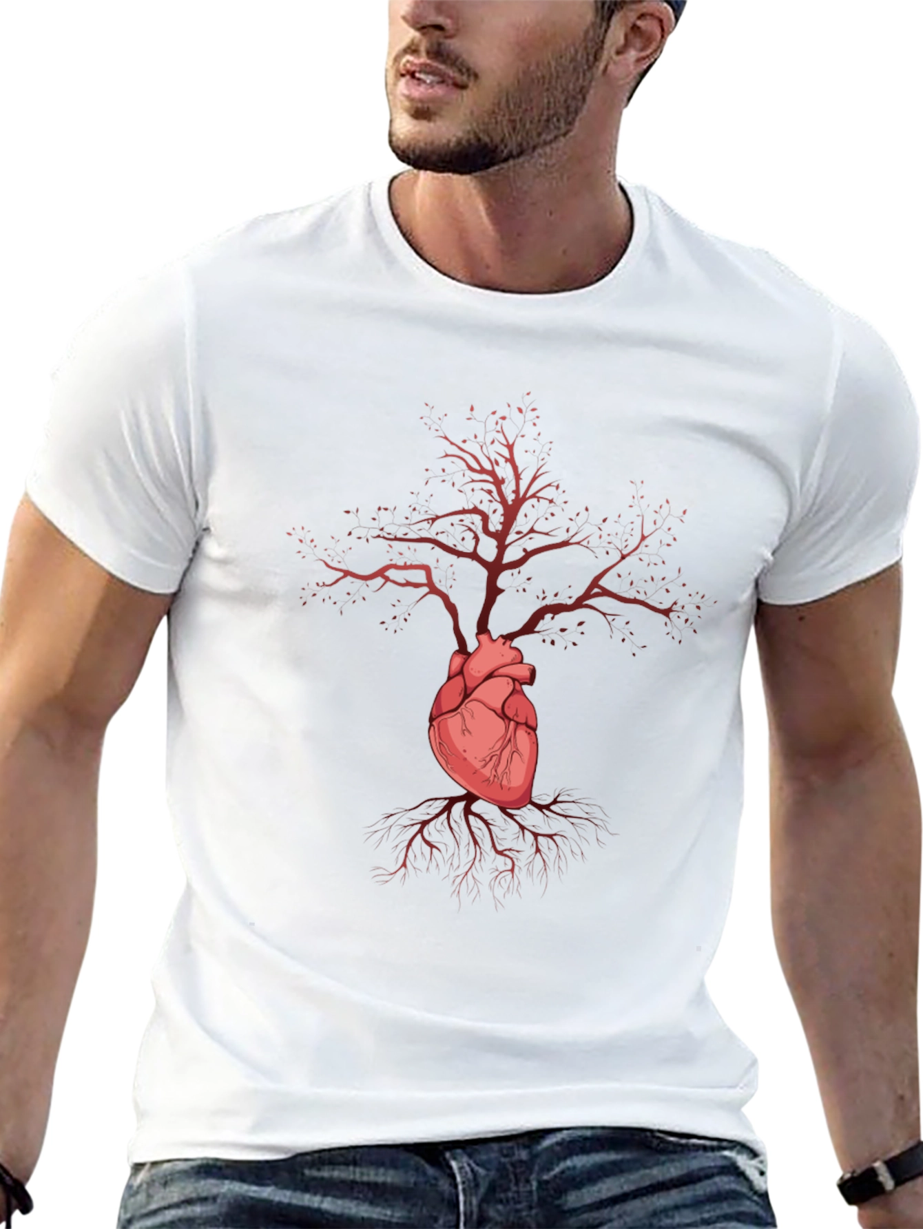 Black Heart Tree Graphic Tee - Stylish & Unique view 13