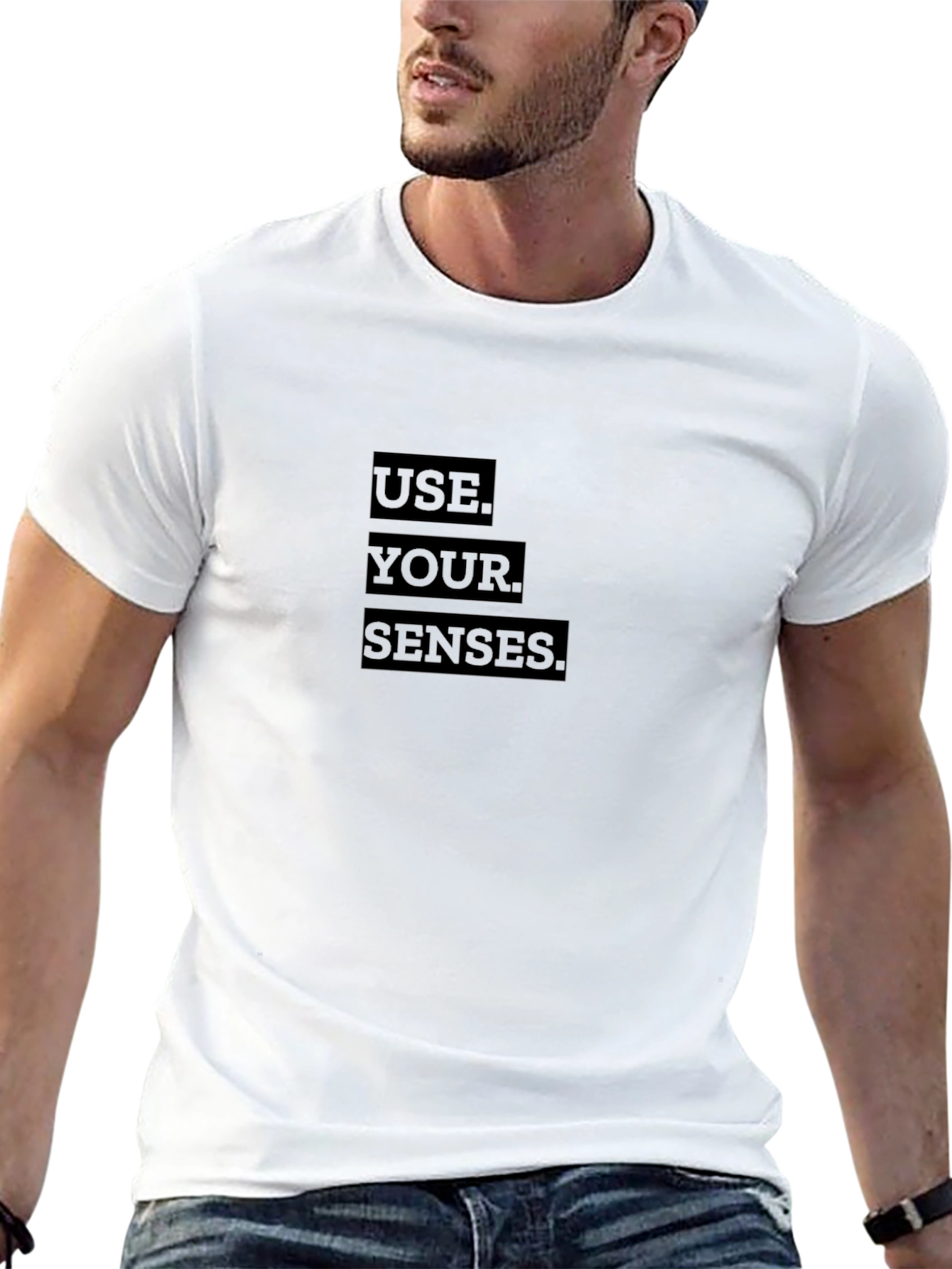 Black Use Your Senses Black T-Shirt view 13