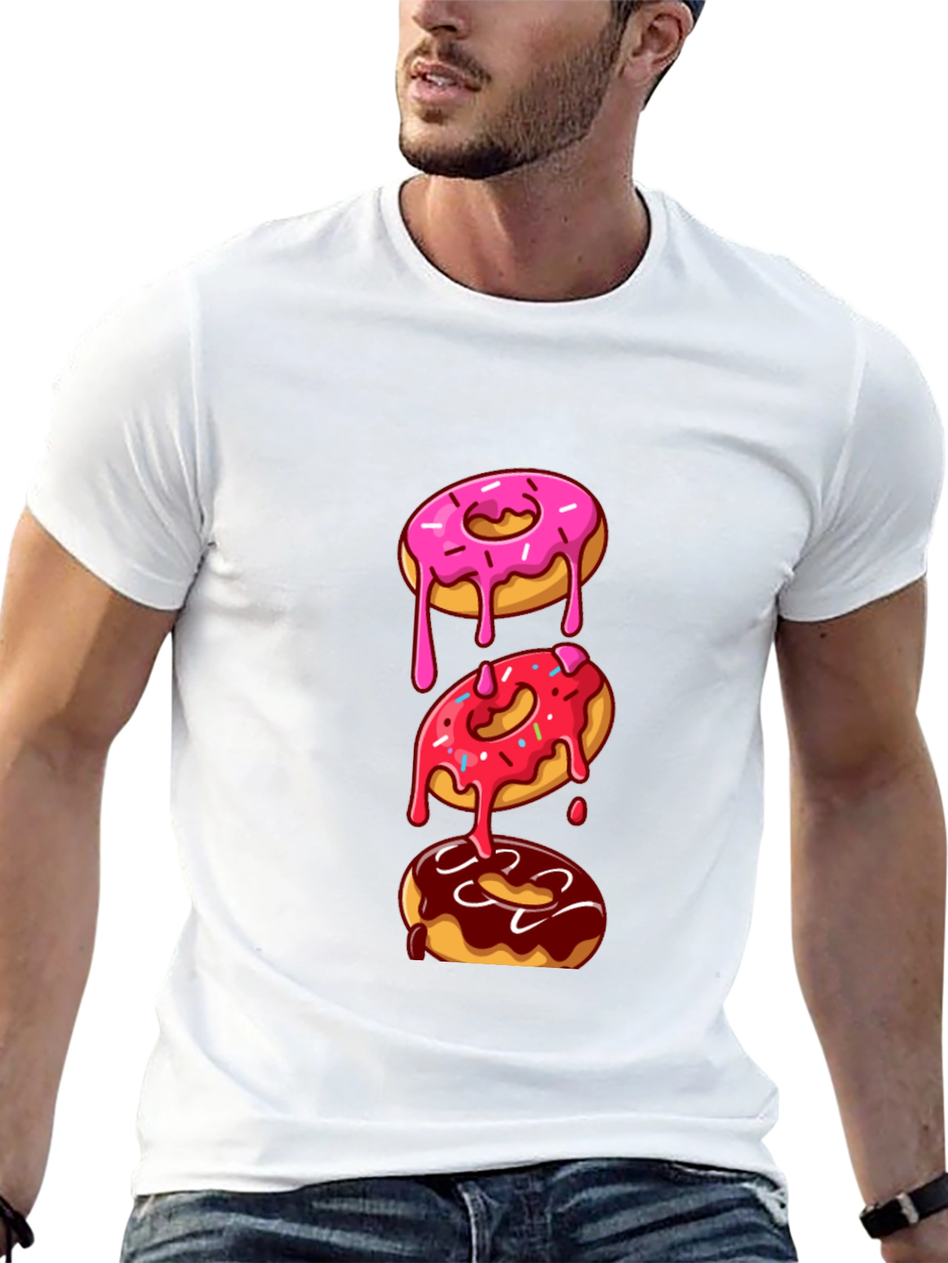 Black Donut Stack Graphic Tee - Fun & Trendy Style view 13