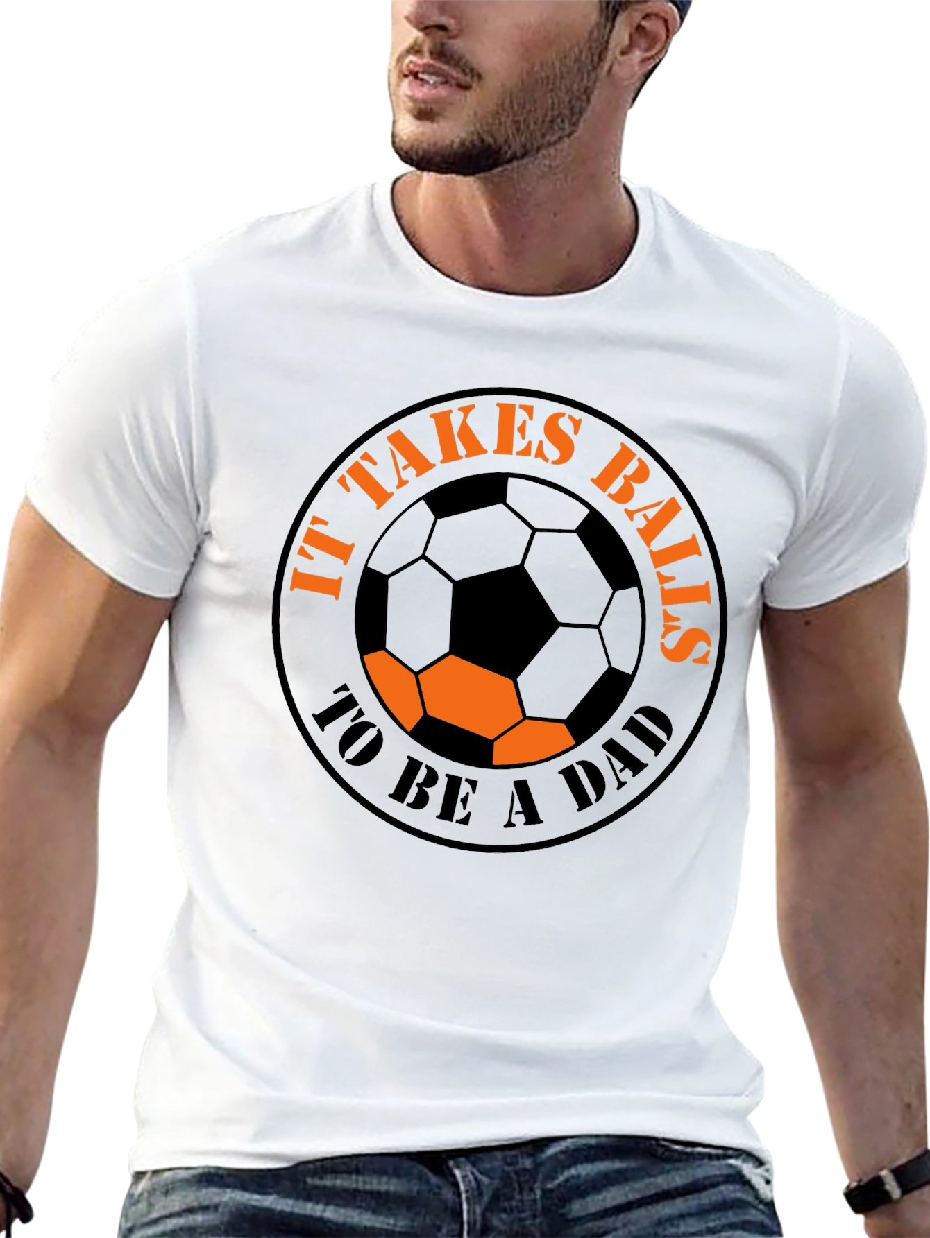Black It Takes Balls to be a Dad T-Shirt view 13