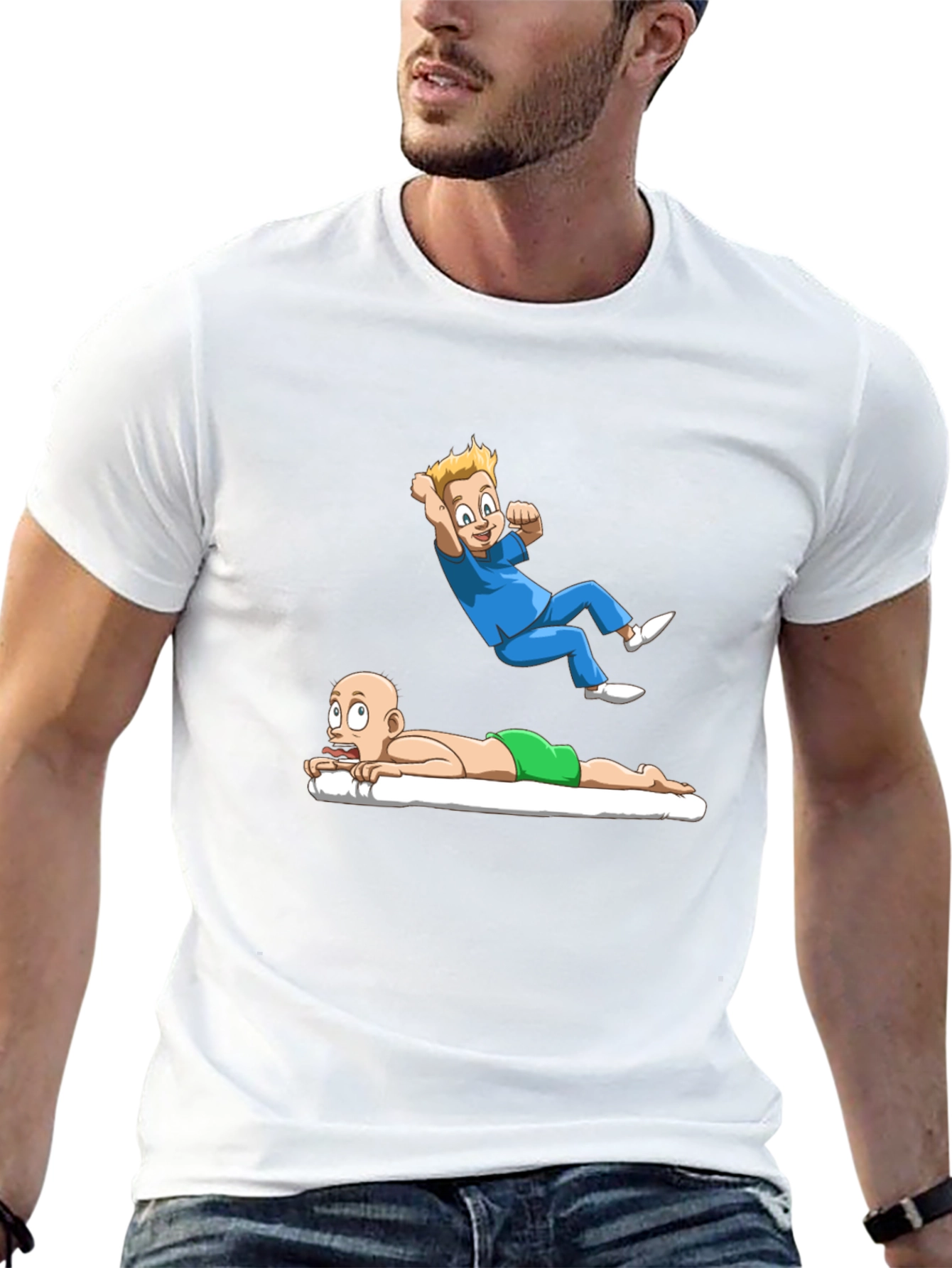 Black Cartoon Graphic Tee - Massage Therapy Humor view 13