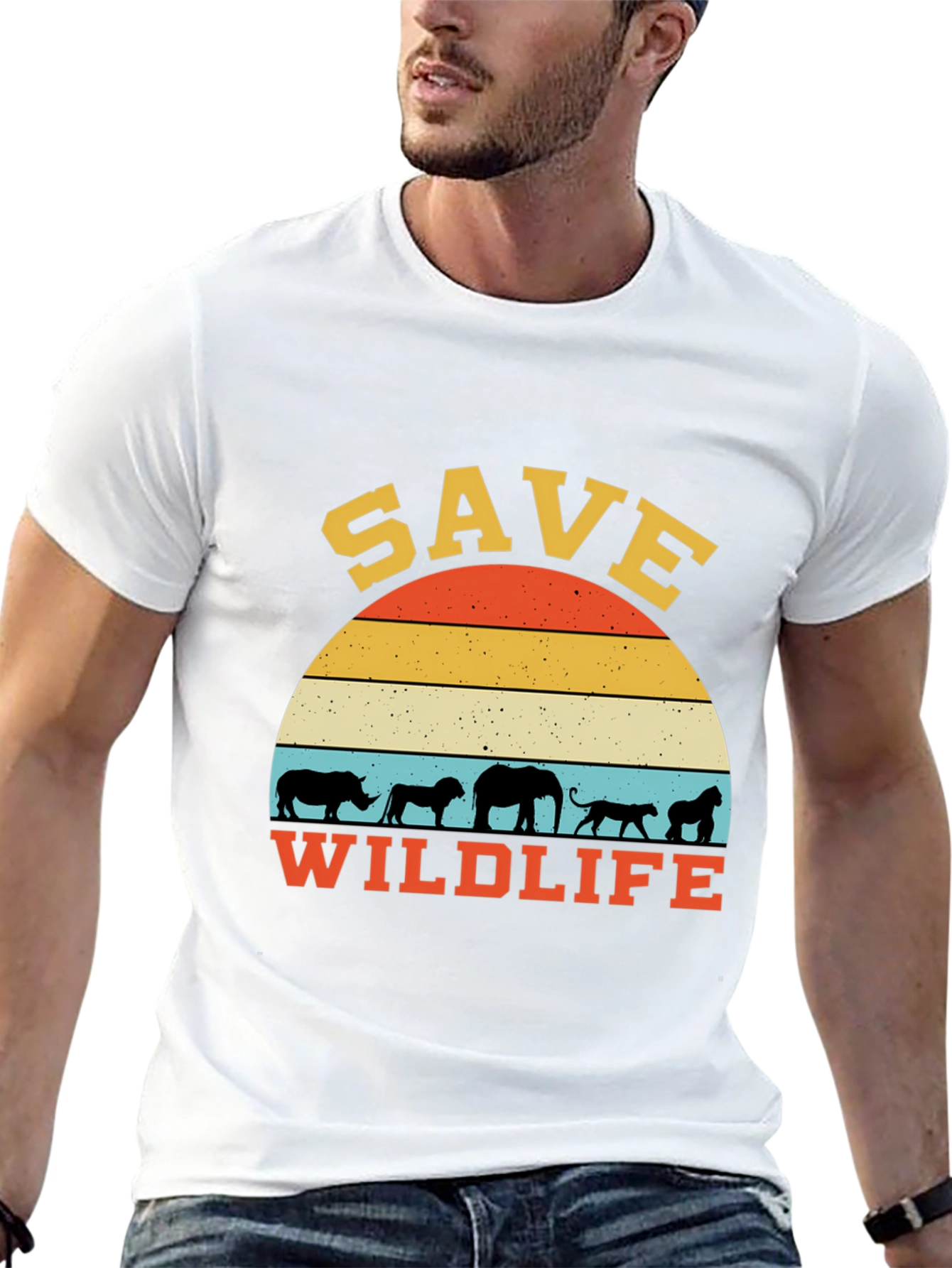 Black Save Wildlife T-Shirt - Graphic Tee view 13