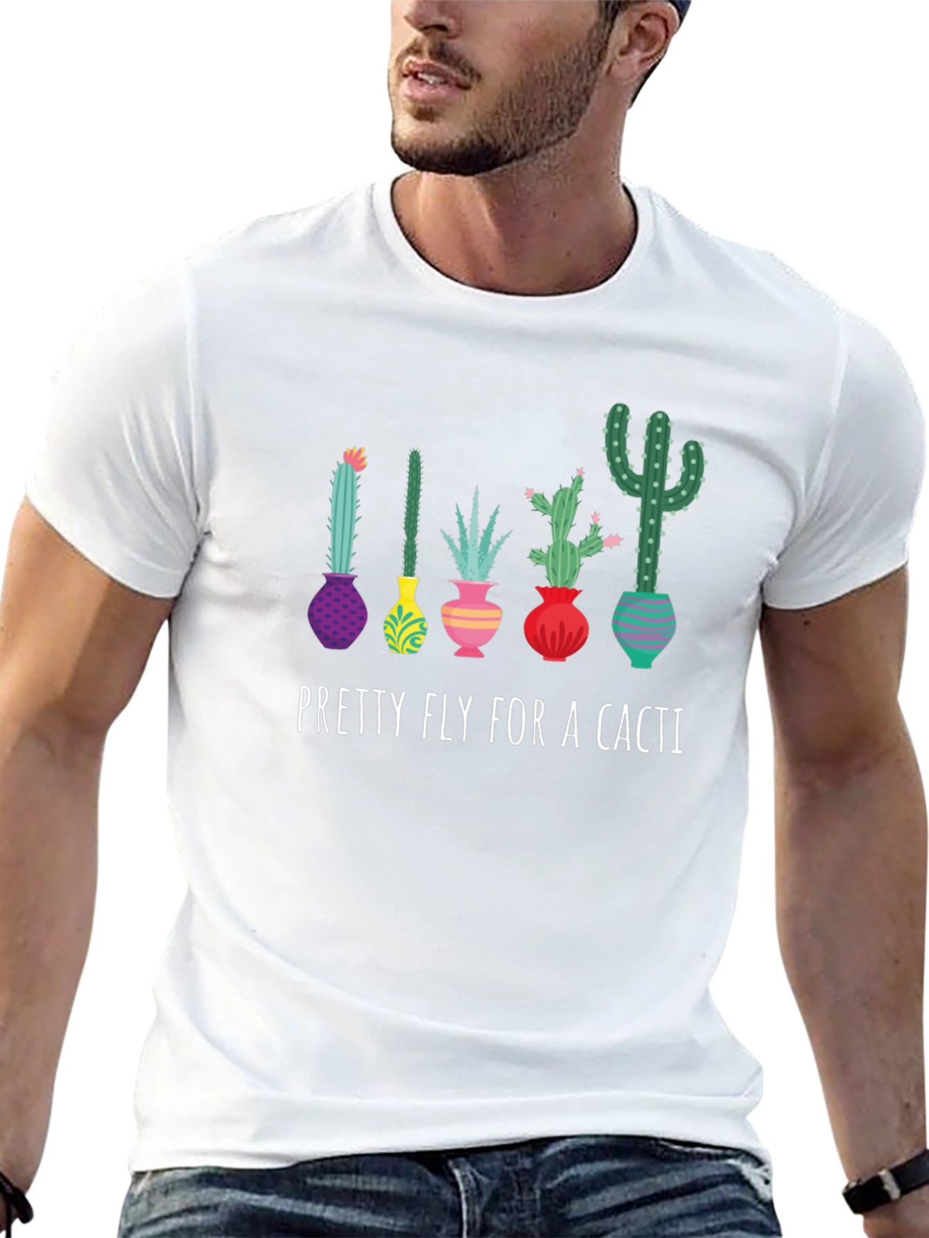Black Pretty Fly for a Cacti Graphic Tee view 13