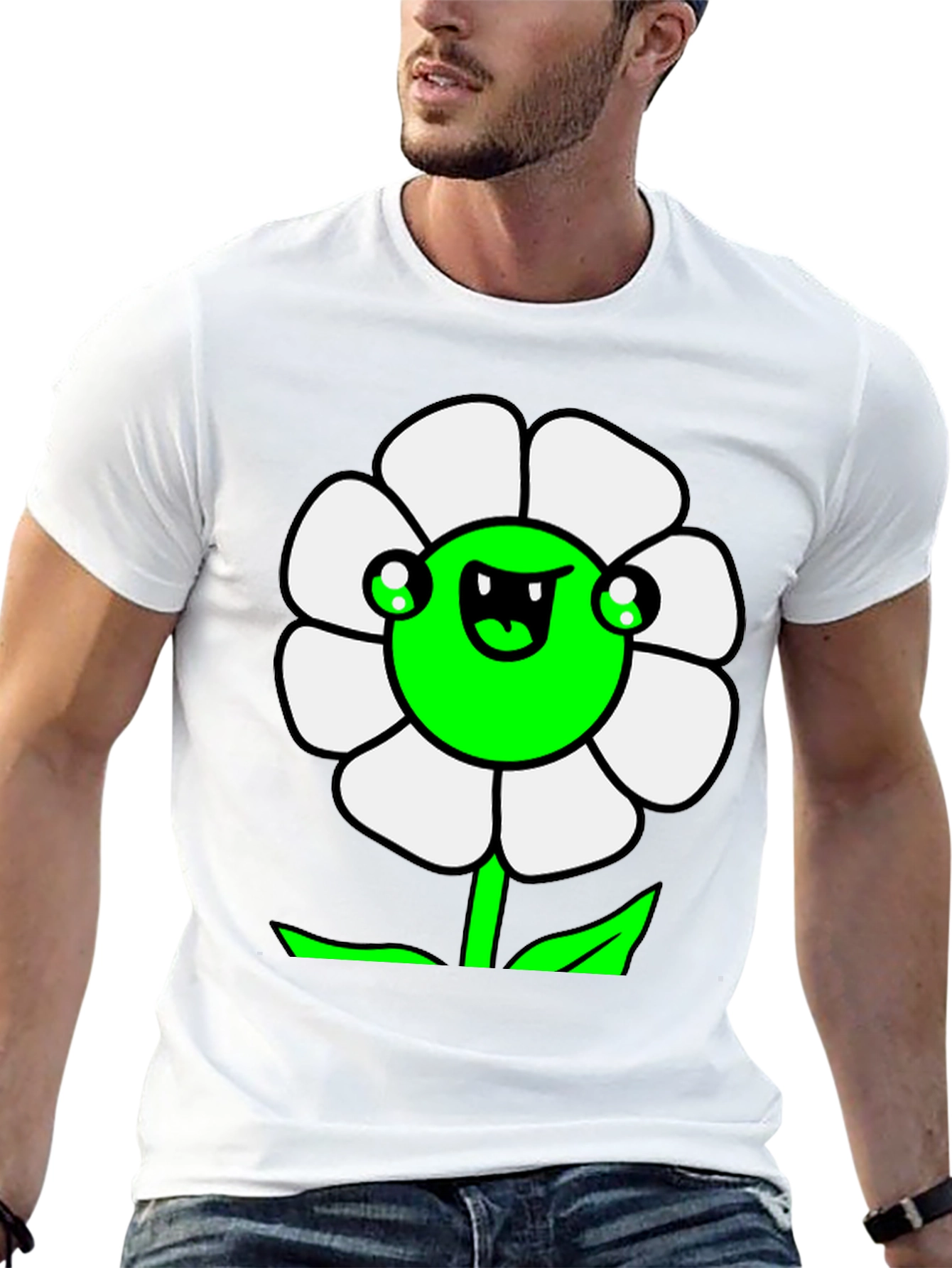 Black Funny Flower Graphic T-Shirt view 13