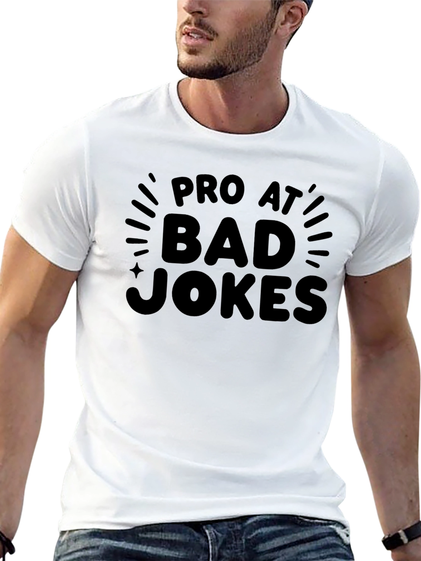 Black Pro At Bad Jokes Black T-Shirt view 13