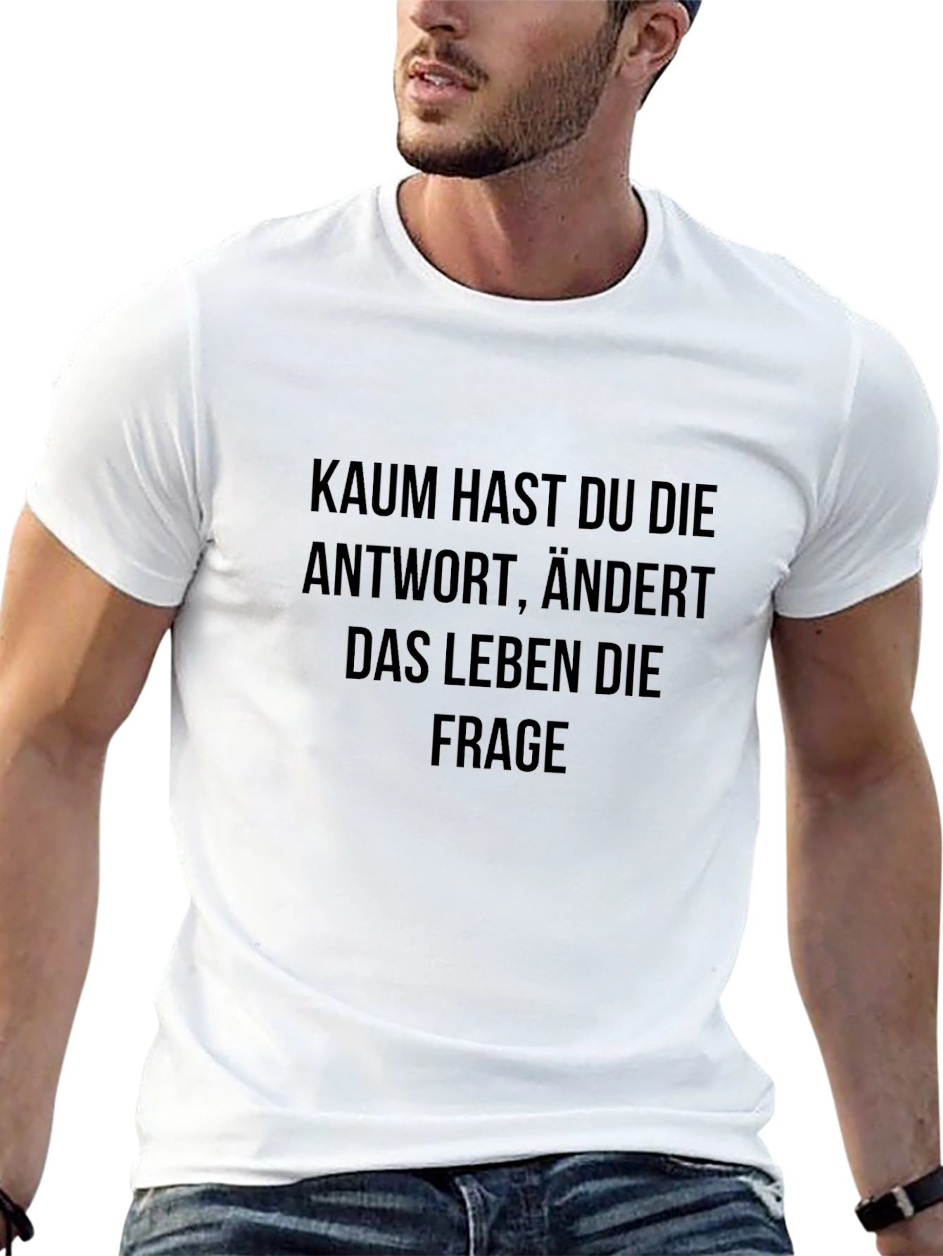 Black Kaum Hast Du Die Antwort T-Shirt view 13