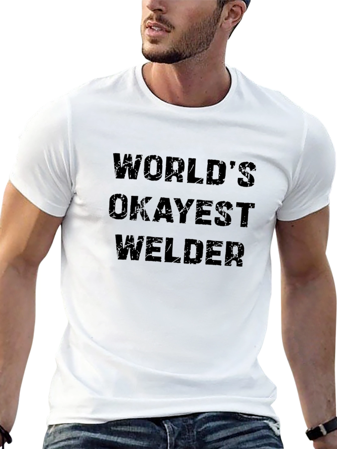 Black World's Okayest Welder Black T-Shirt view 13
