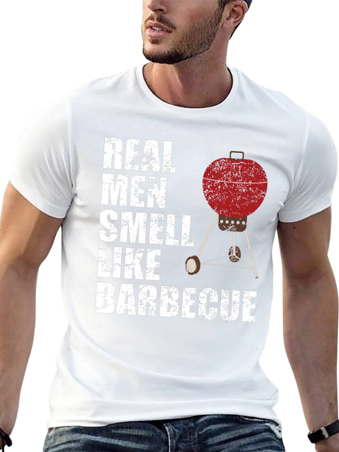 Black Real Men Smell Like Barbecue T-Shirt view 13