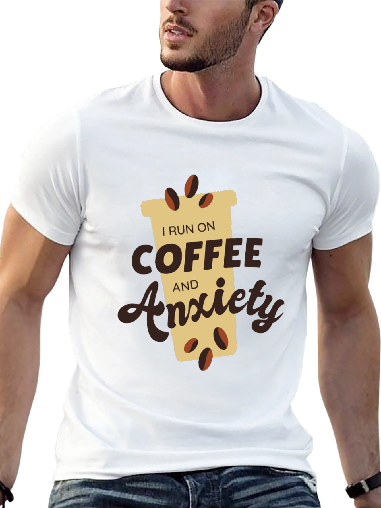 Black Coffee & Anxiety T-Shirt - Funny Graphic Tee view 13