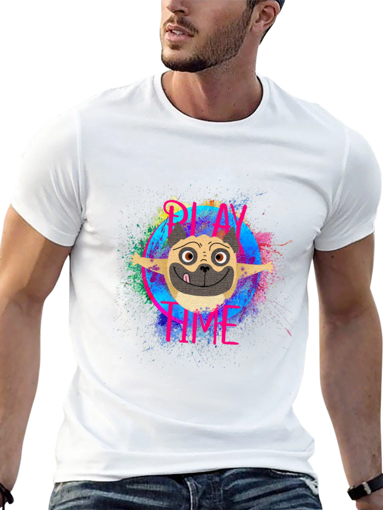 Black Play Time Dog Graphic T-Shirt view 13