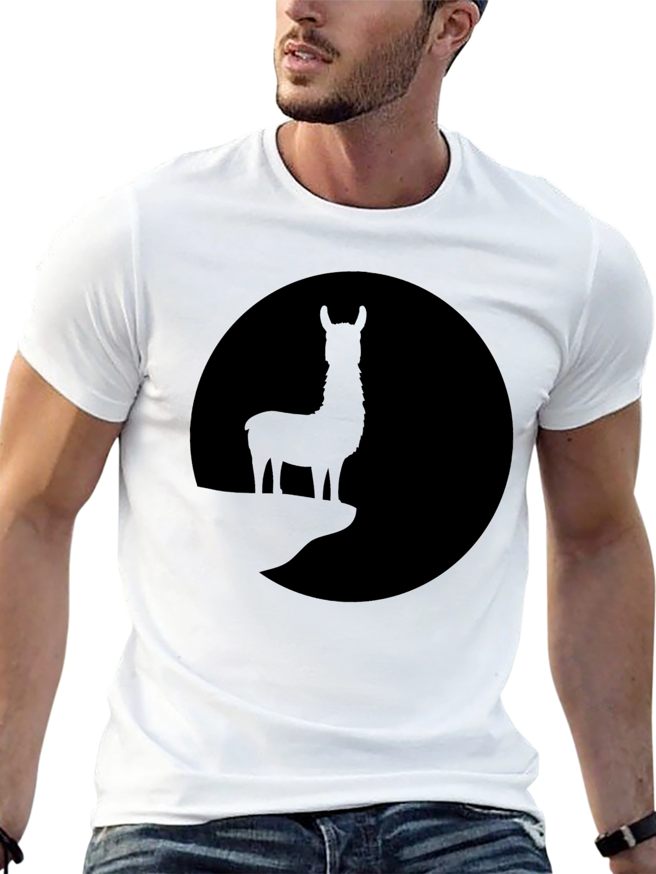 Black Llama Silhouette Graphic Tee - Black T-Shirt view 13