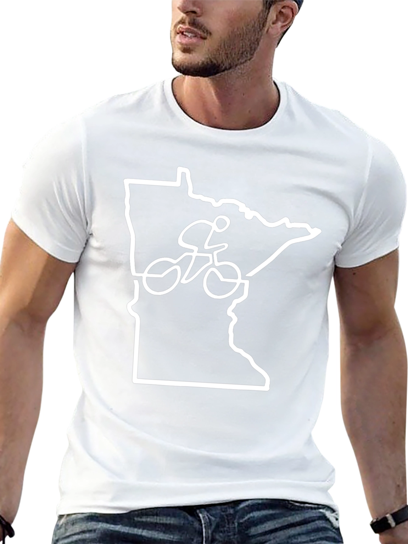 Black Minnesota Biking T-Shirt view 13