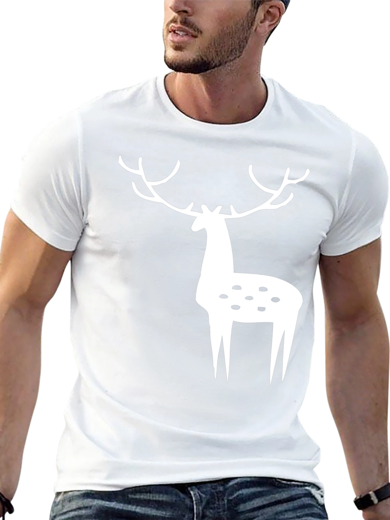 Black Deer Graphic Tee - Black Casual Shirt view 13