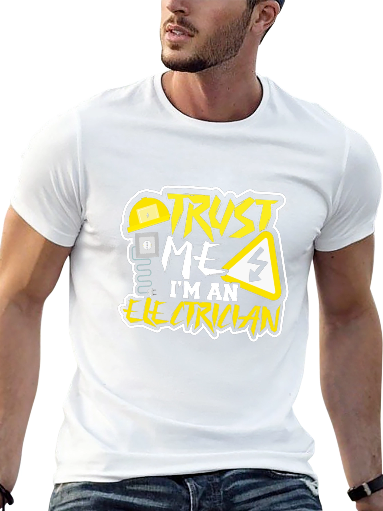 Black Trust Me I'm An Electrician T-Shirt view 13