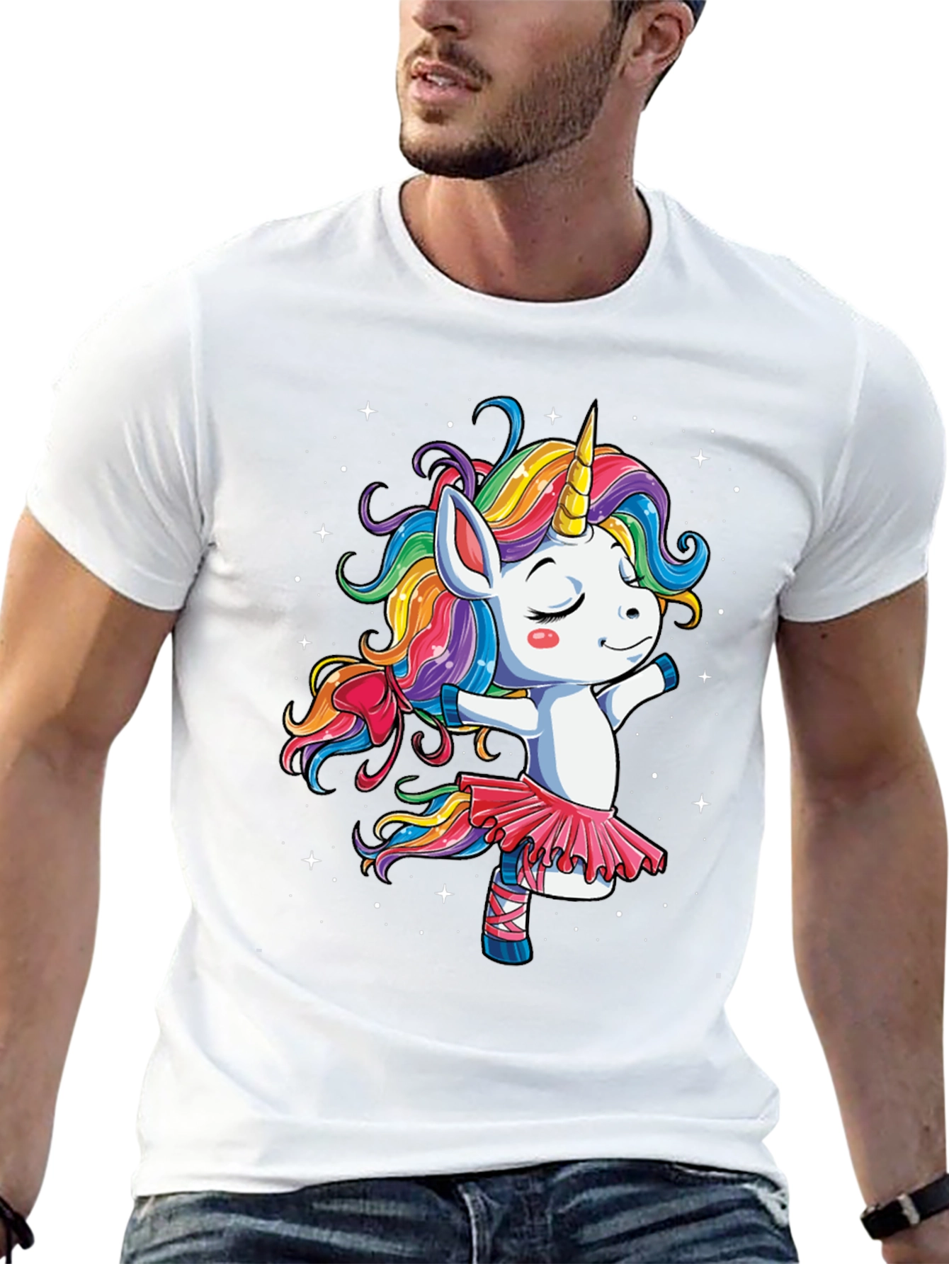 Black Unicorn Ballerina Black T-Shirt view 13