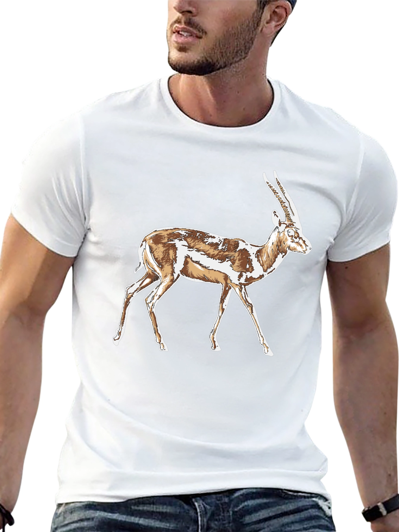 Black Gazelle Graphic T-Shirt - Stylish Animal Print Tee view 13