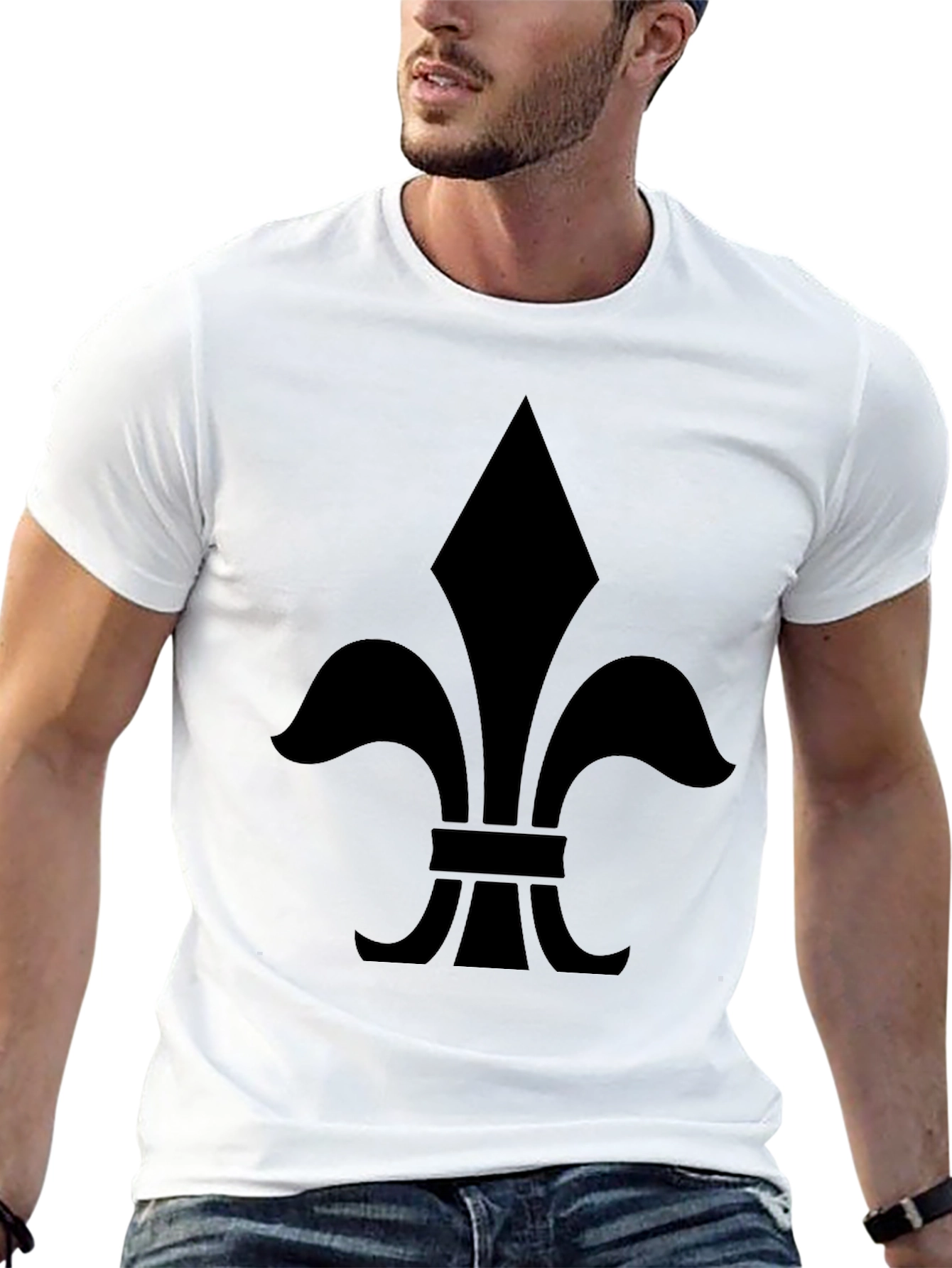 Black Fleur-de-lis Graphic Black T-Shirt view 13