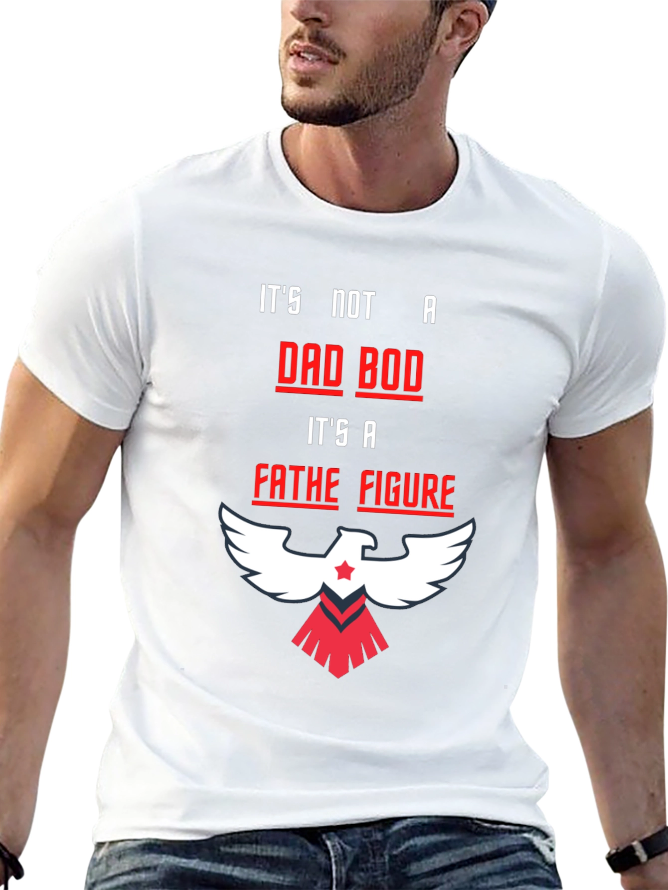Black Dad Bod Father Figure Graphic T-Shirt - Funny Men's Tee view 13