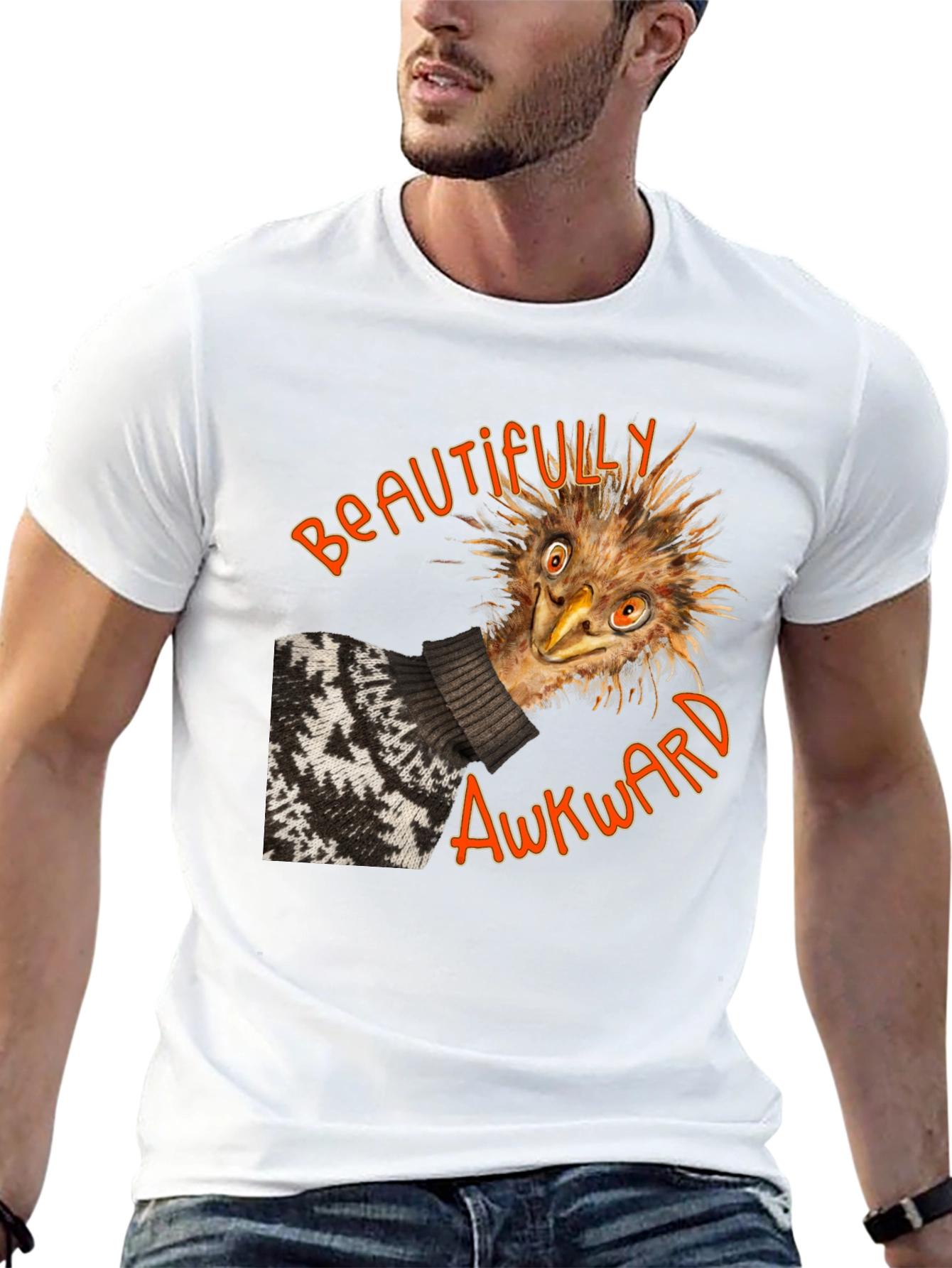 Black Beautifully Awkward Emu Graphic Tee view 13