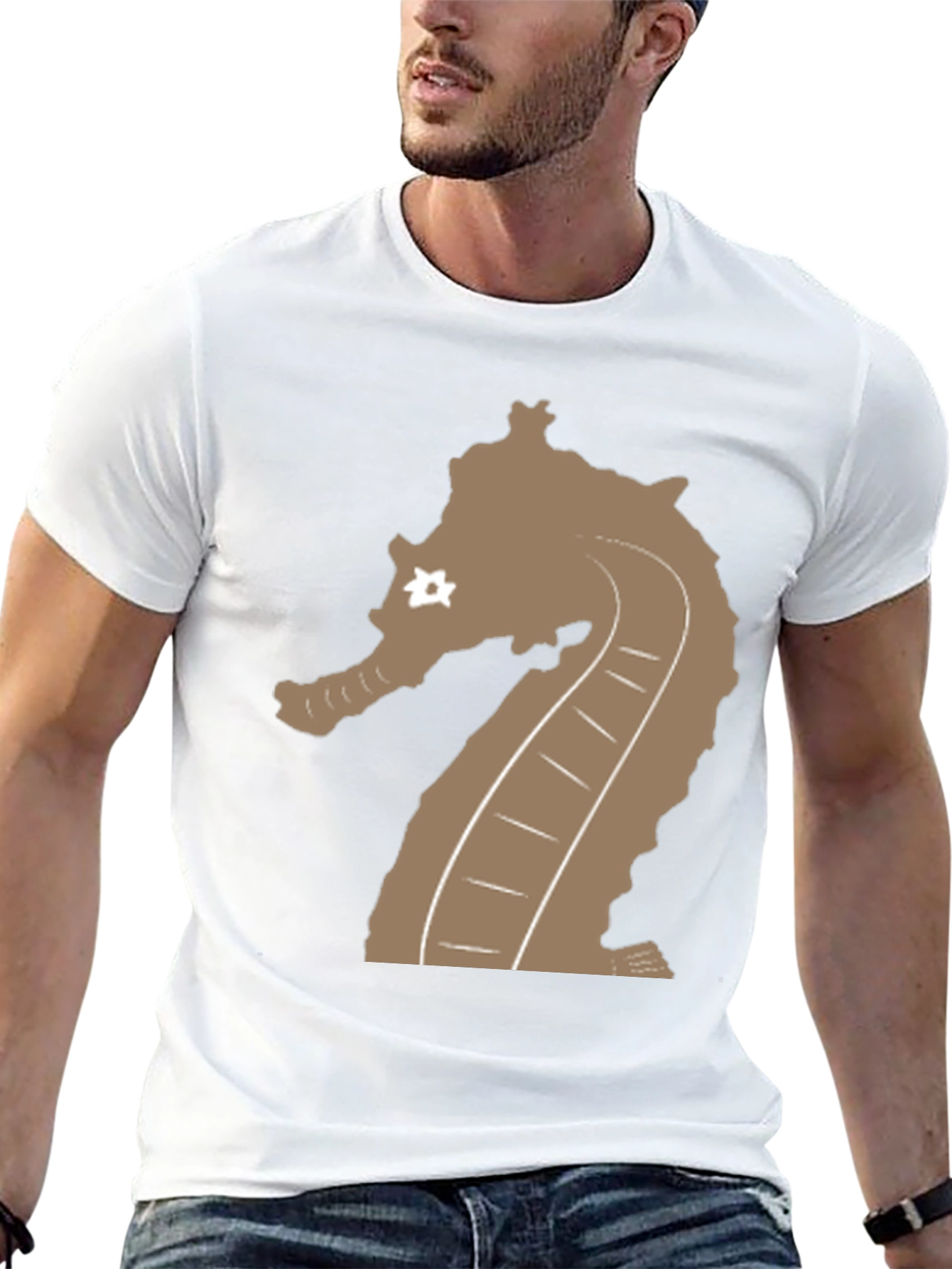 Black Black T-Shirt with Seahorse Graphic view 13