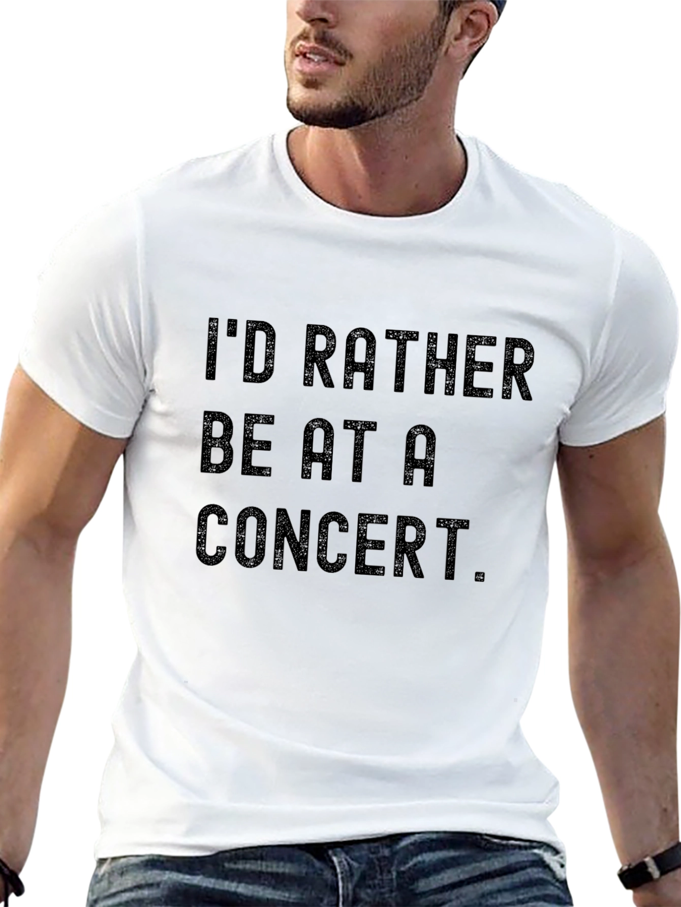Black Concert Lover Tee: I'd Rather Be at a Concert T-Shirt view 13