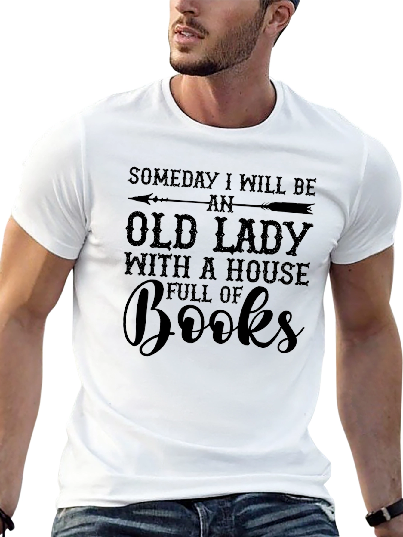 Black Someday Old Lady Books T-Shirt, Book Lover Tee view 13