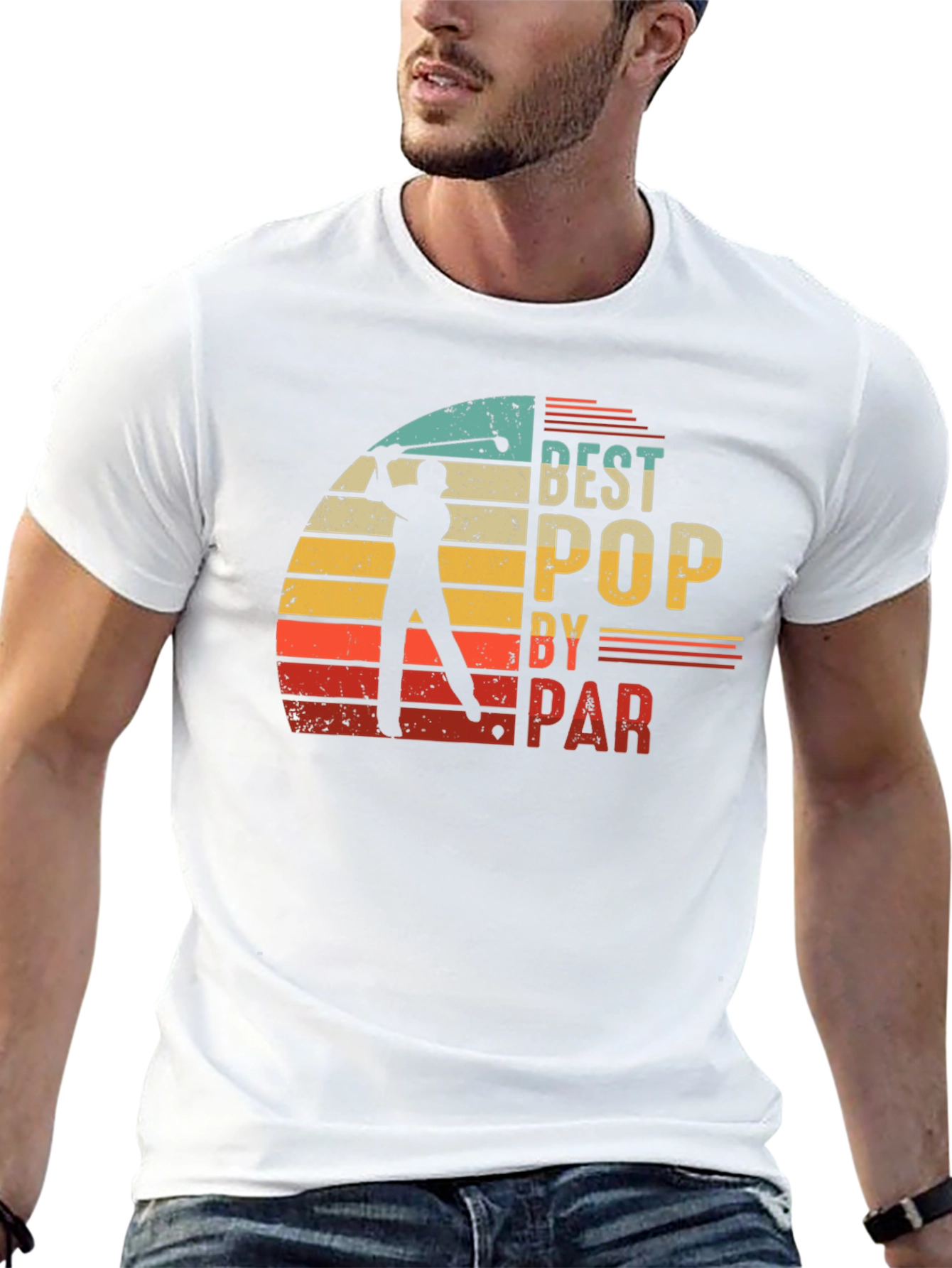 Black Best Pop by Par T-Shirt Golf Lover Dad Tee view 13