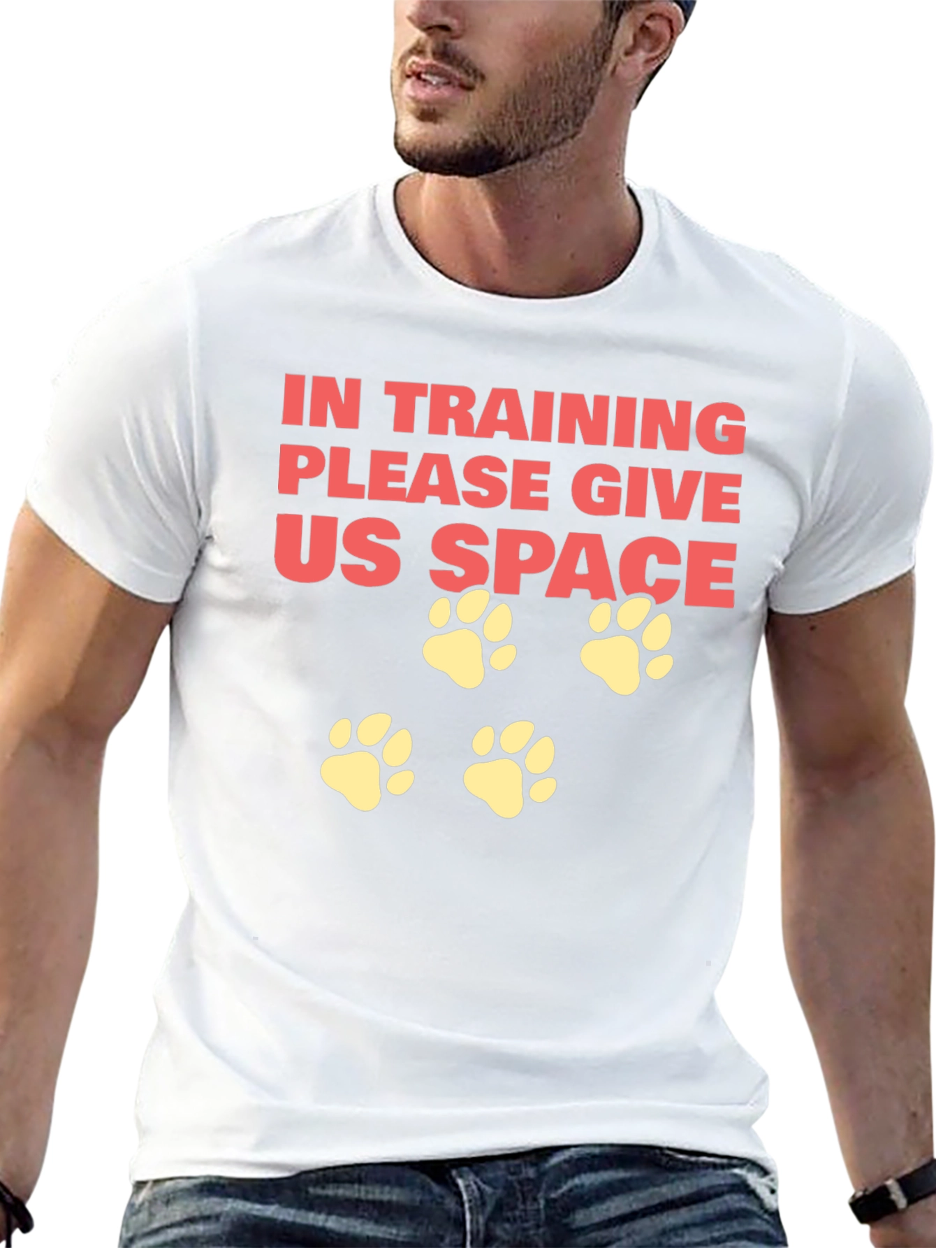 Black In Training Dog Paw Print T-Shirt view 13