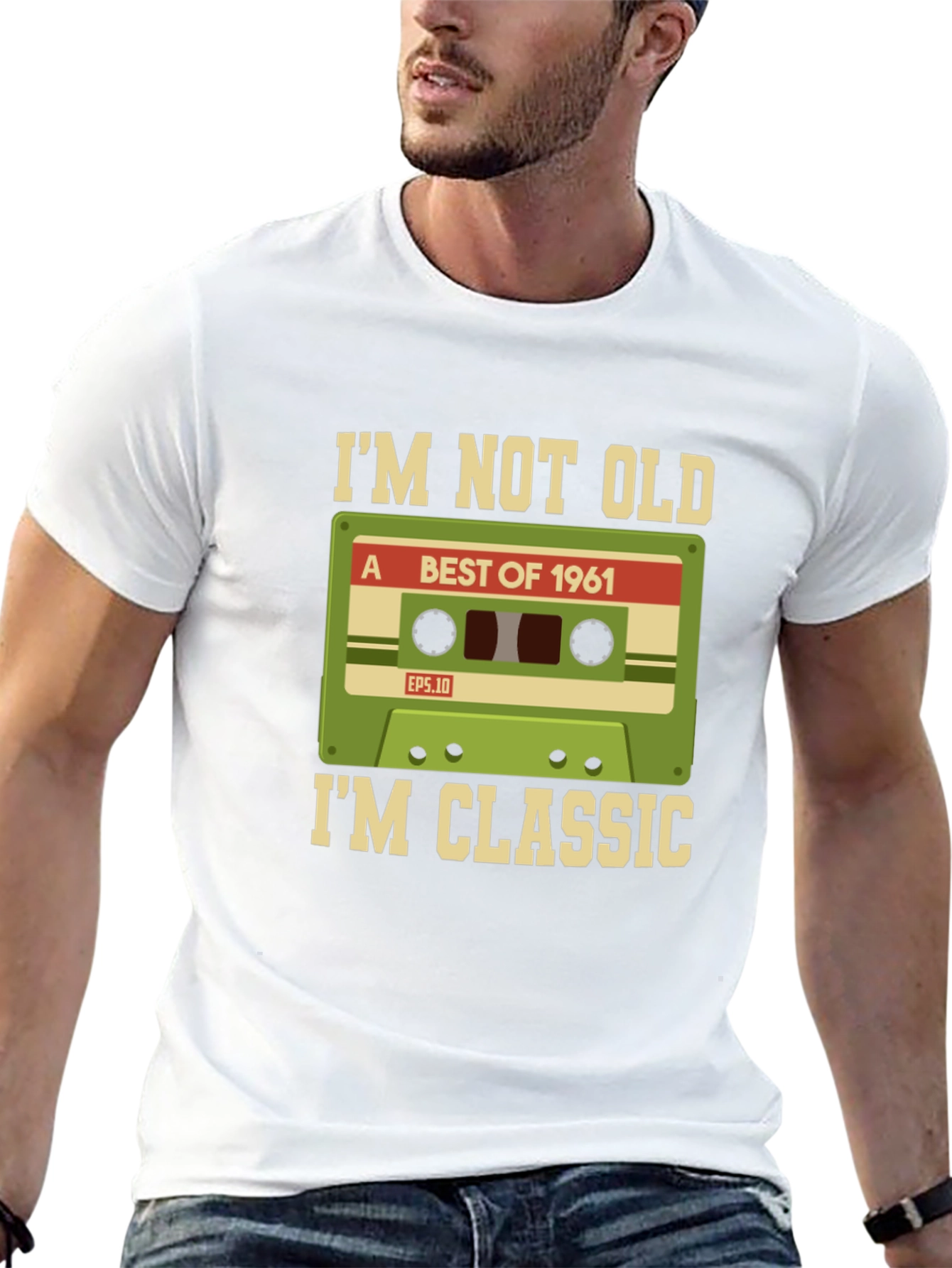 Black I'm Not Old, I'm Classic 1961 Cassette Tape T-Shirt view 13