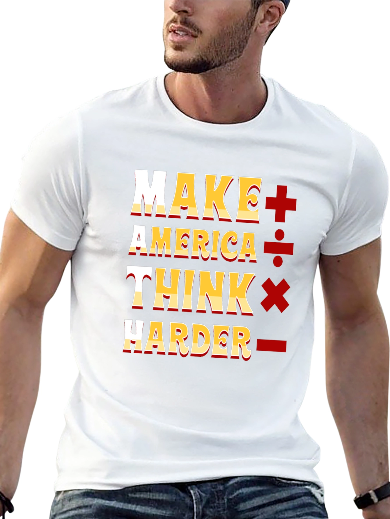Black Make America Think Harder Graphic T-Shirt view 13
