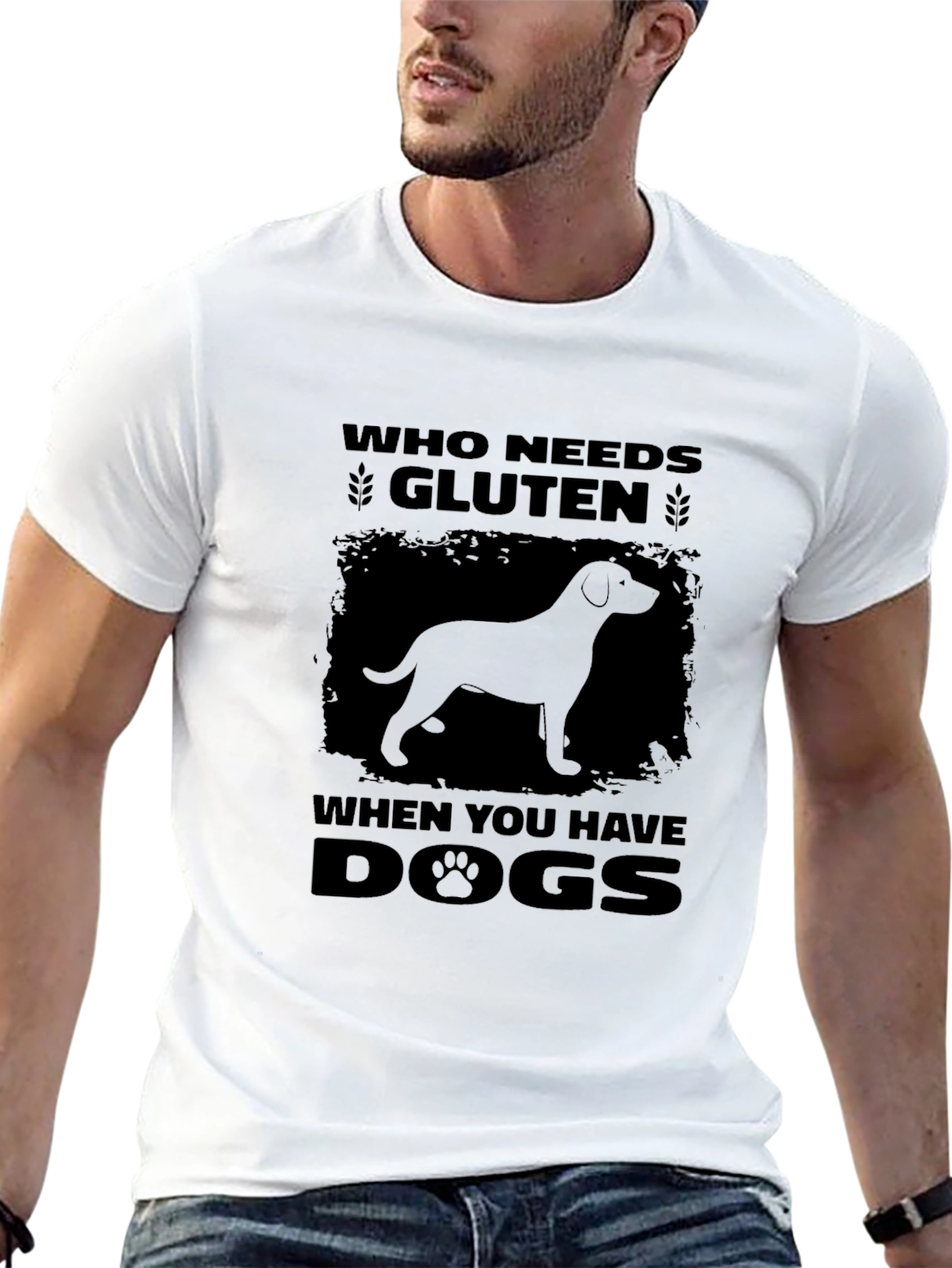 Black Gluten-Free Dog Lover T-Shirt view 13