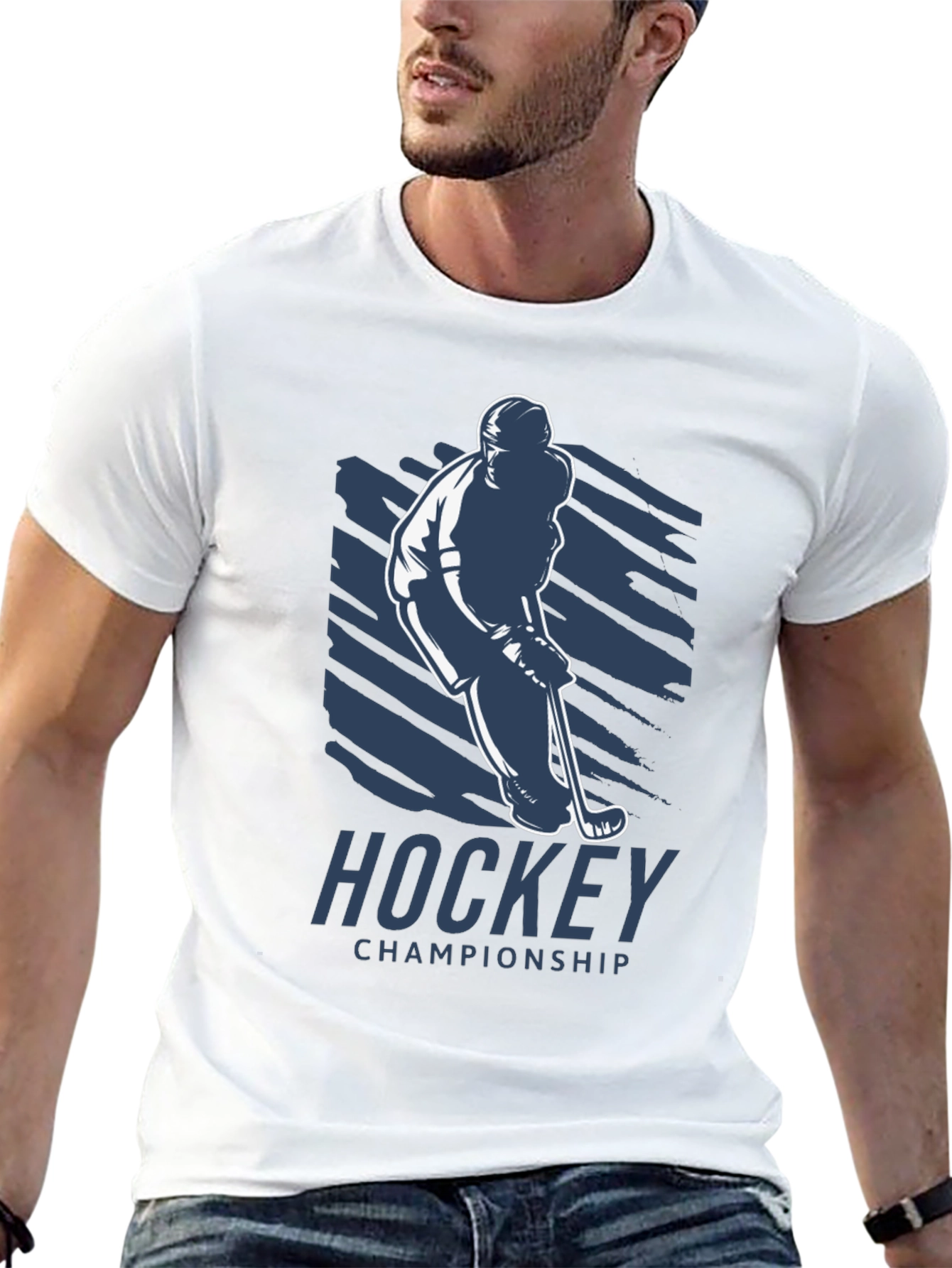 Black Hockey Championship T-Shirt - Black view 13