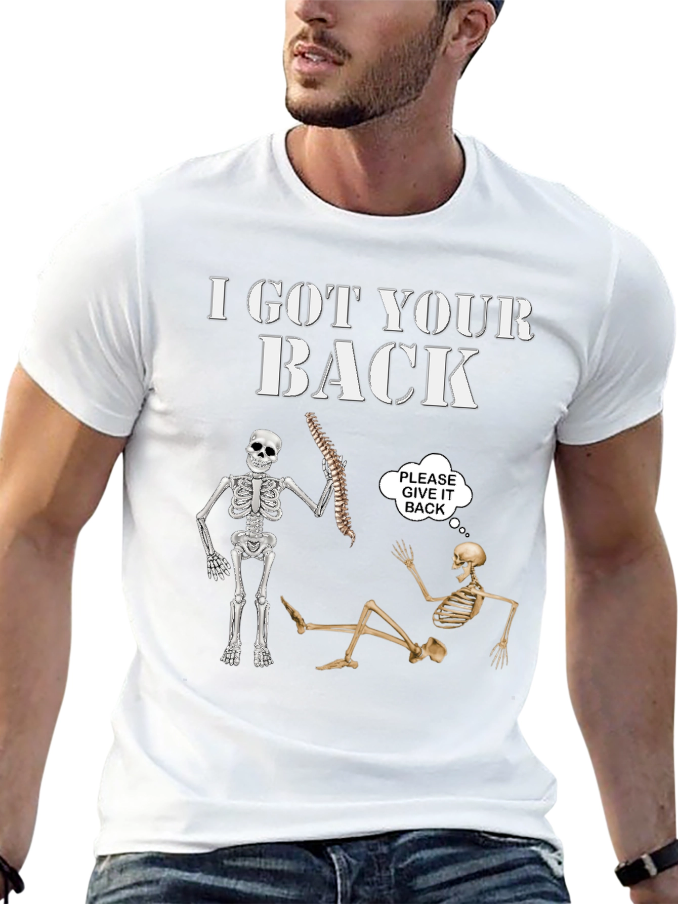 Black I Got Your Back Skeleton Graphic Tee view 13