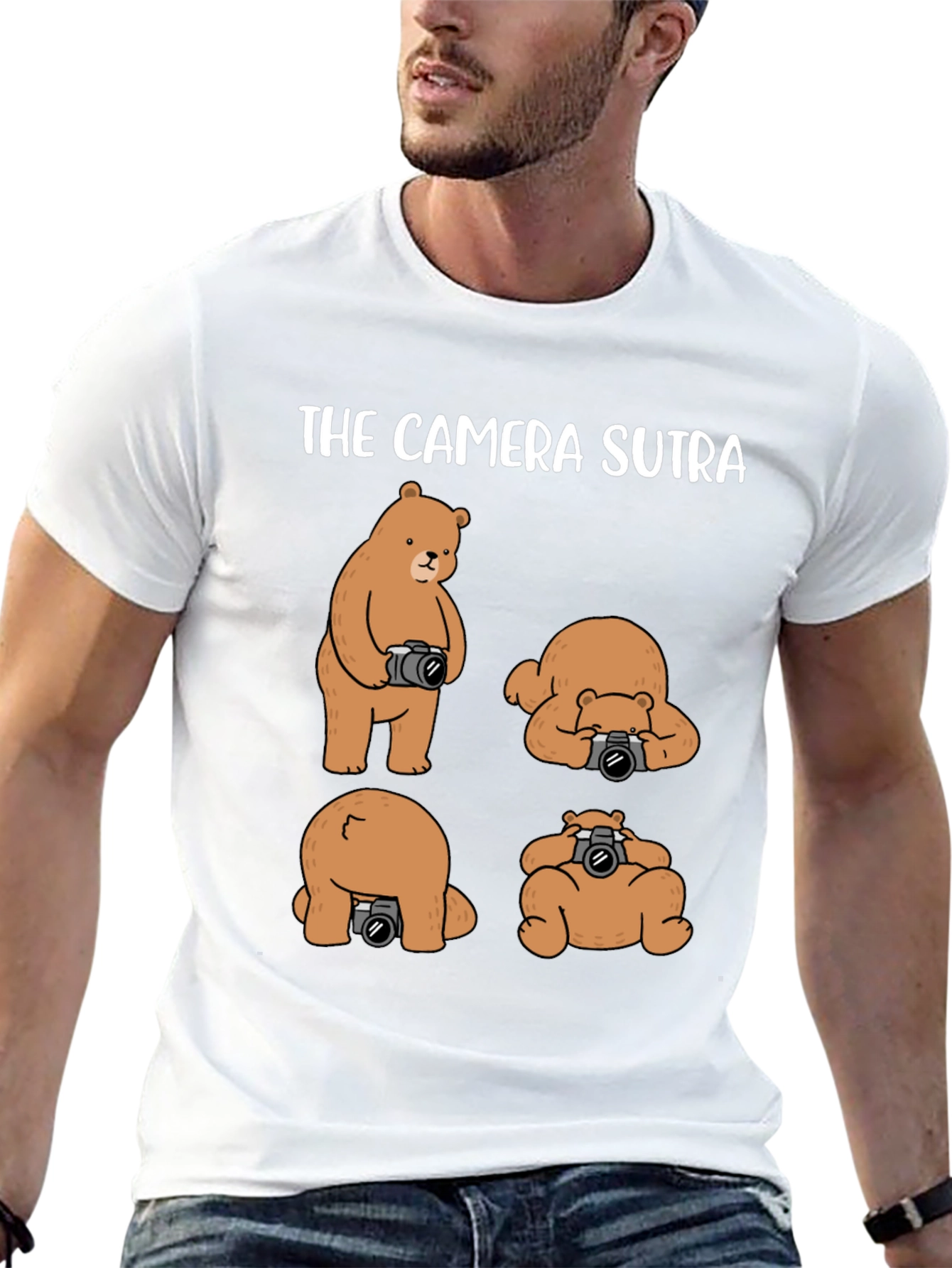 Black The Camera Sutra T-Shirt: Bear Photography Humor view 13