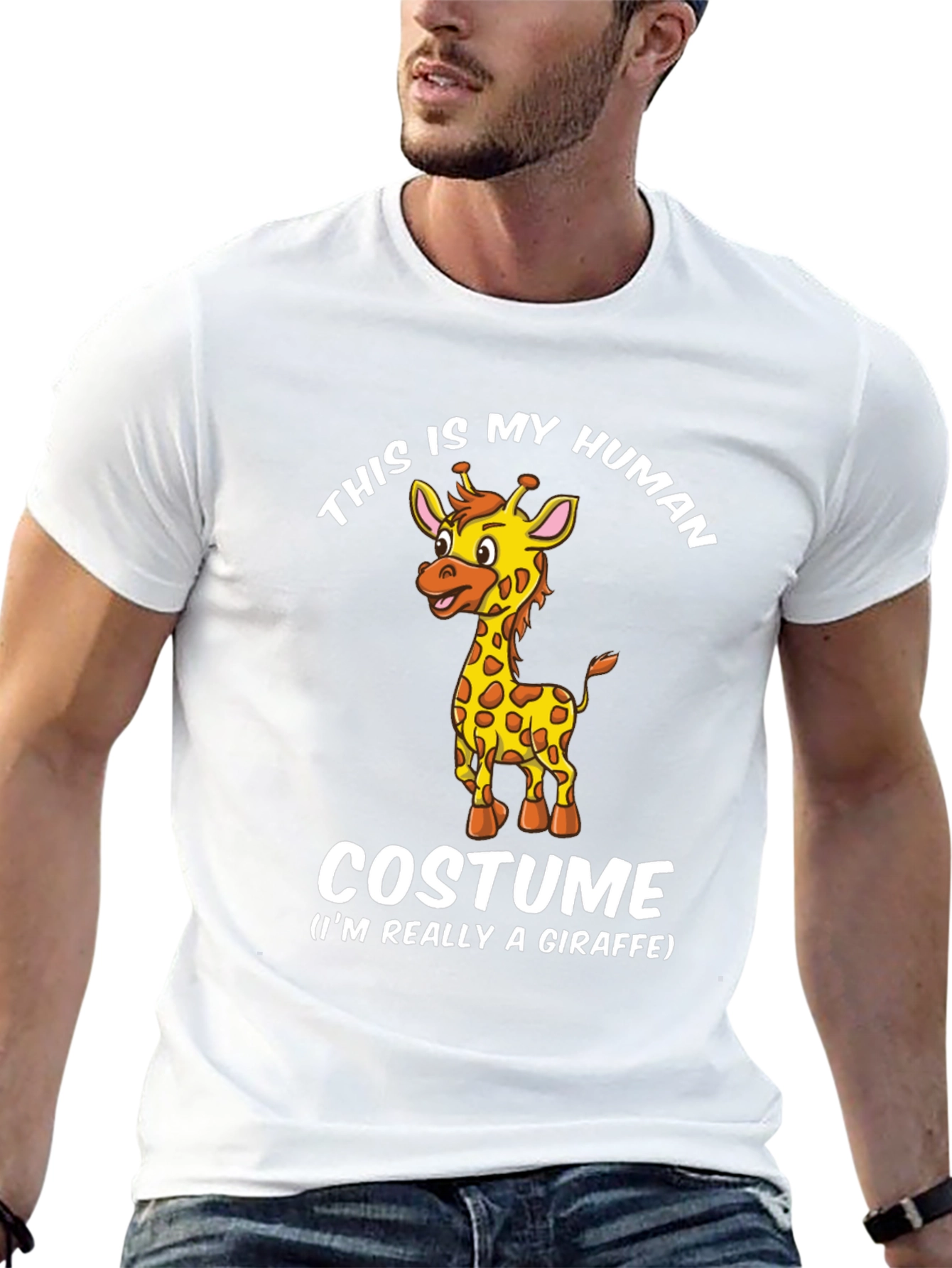 Black Giraffe Costume T-Shirt - Funny Animal Tee view 13