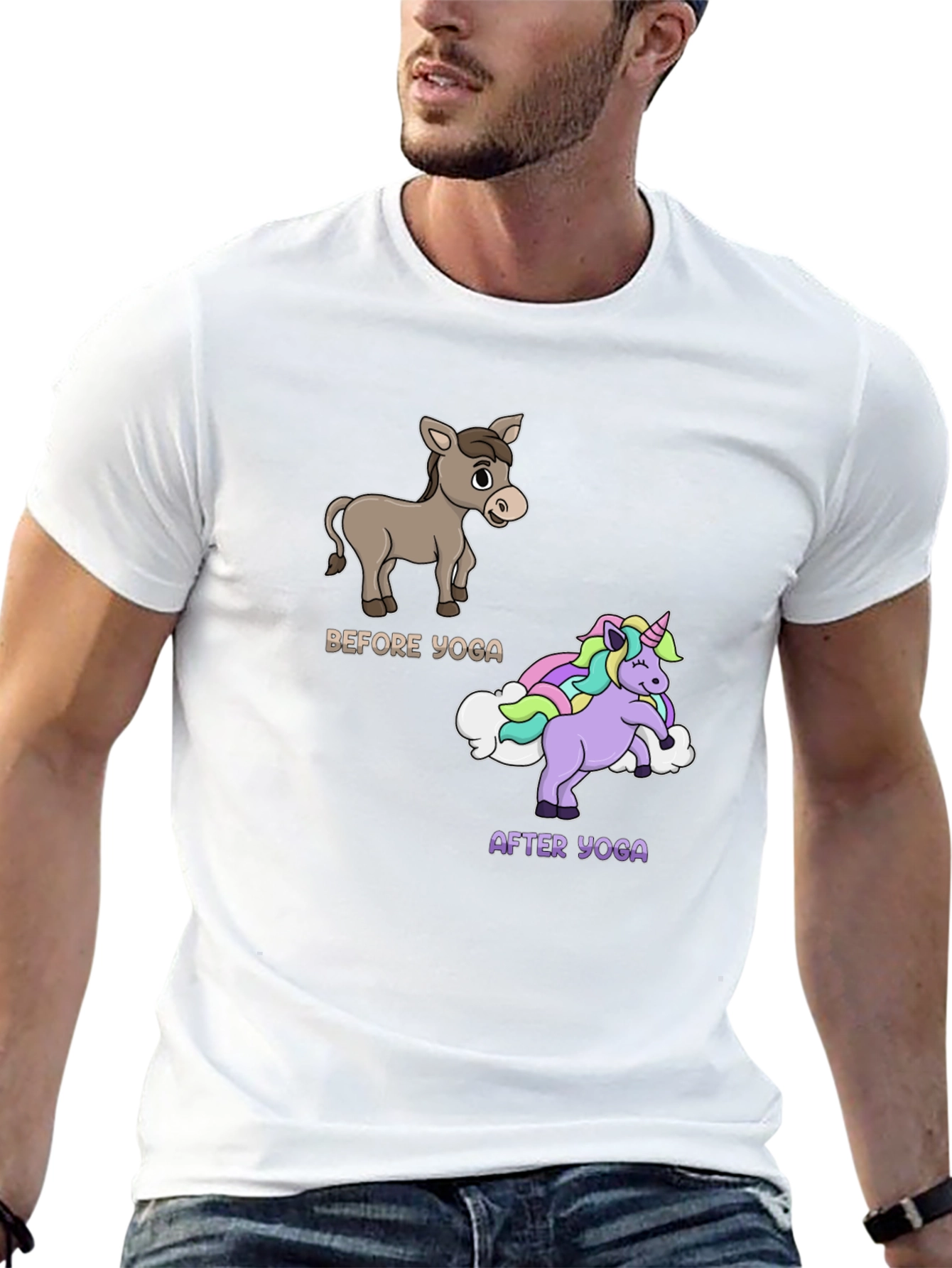 Black Yoga Donkey to Unicorn T-Shirt view 13