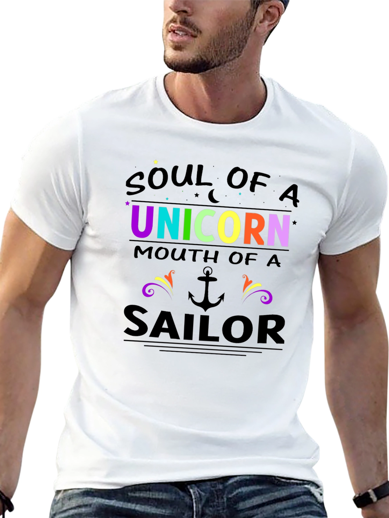 Black Soul of a Unicorn Sailor Graphic Tee view 13